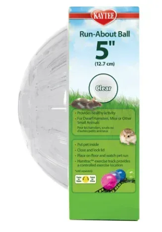 Kaytee Run-About Ball for Dwarf Hamsters, Mice and Other Small Animals, Clear 5 Inches - Image 3