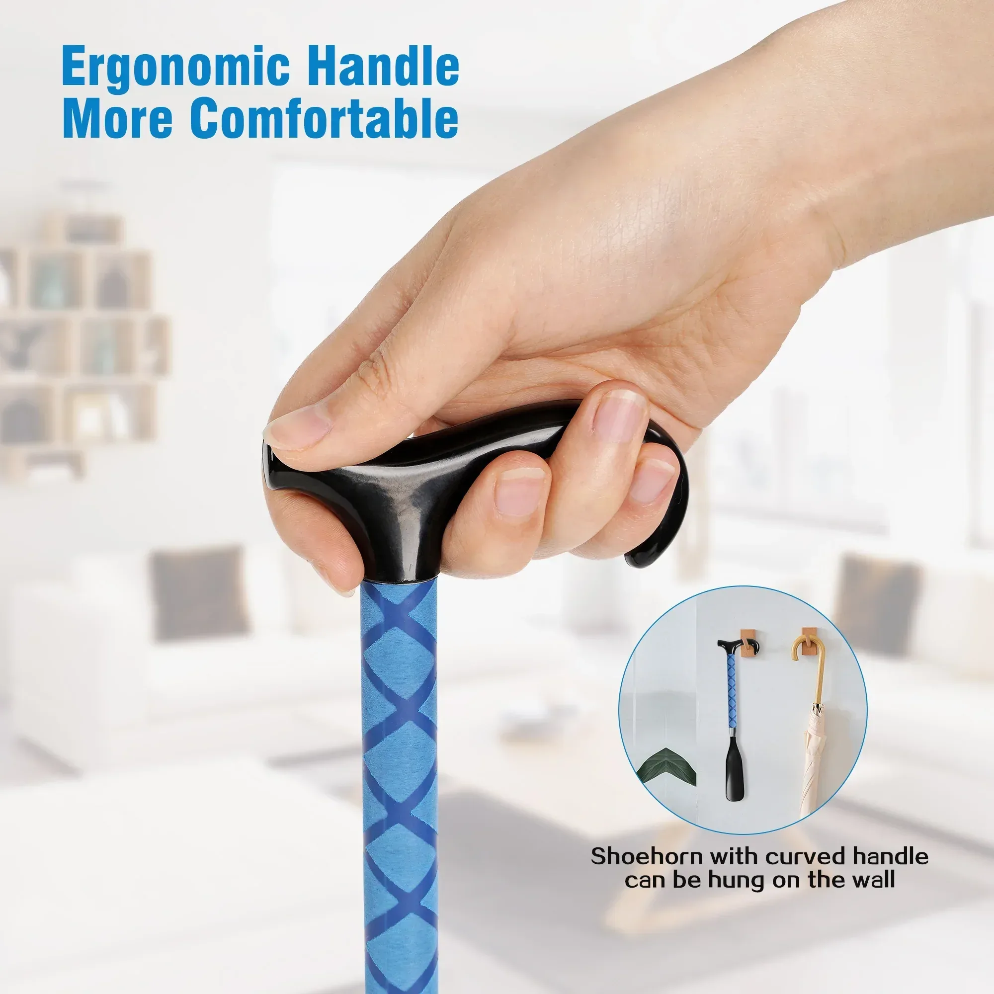 KEKOY Shoe Horn with Long Handle, 14" to 34" Adjustable and Retractable Expander Shoe Stick, Portable Stainless Steel Long Shoehorn for Seniors with Travel Bag - Image 5