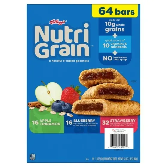 Kellogg's Nutri-Grain Soft Baked Breakfast Bars, 1.3 oz, 64-count - Image 2