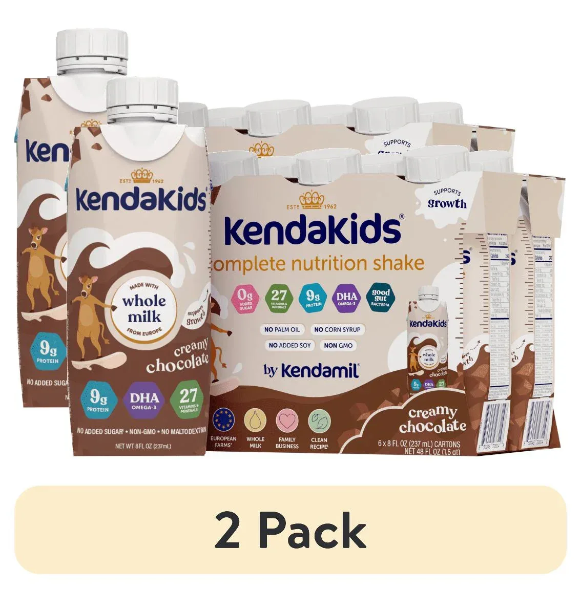 KendaKids Complete Nutrition Shake with Protein & DHA, Creamy Chocolate, 8 fl oz, (6 Pack) - Image 13