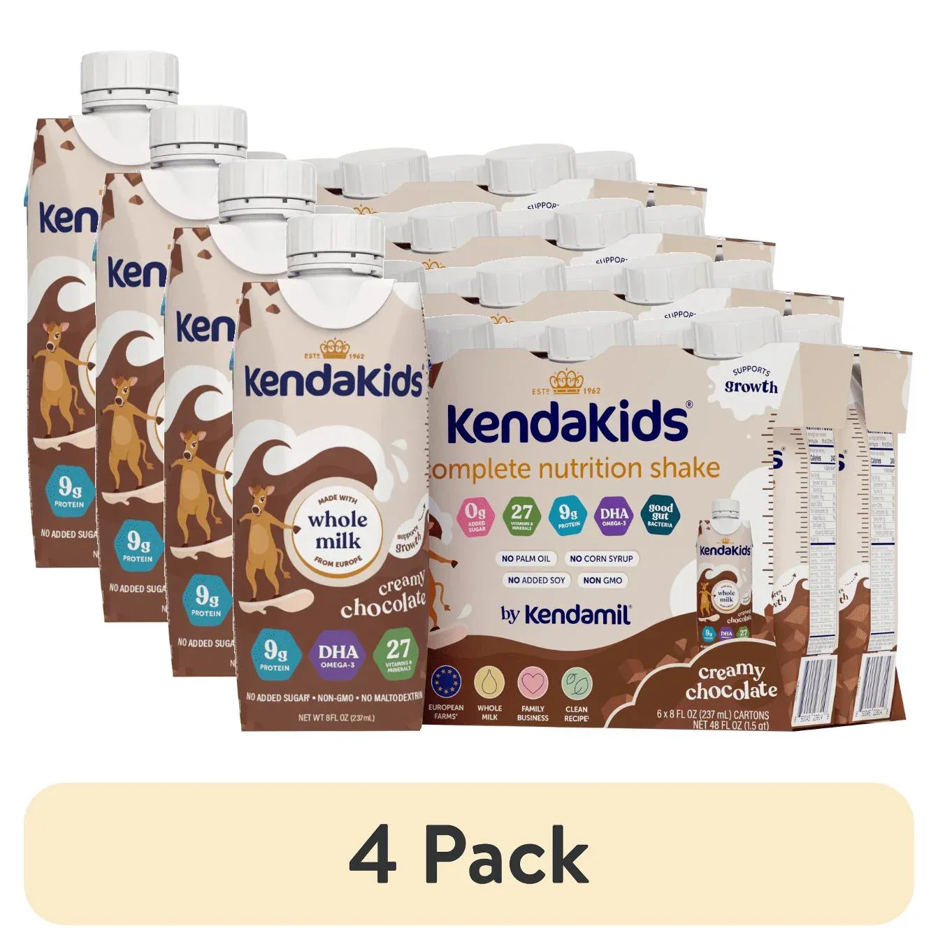 KendaKids Complete Nutrition Shake with Protein & DHA, Creamy Chocolate, 8 fl oz, (6 Pack) - Image 14