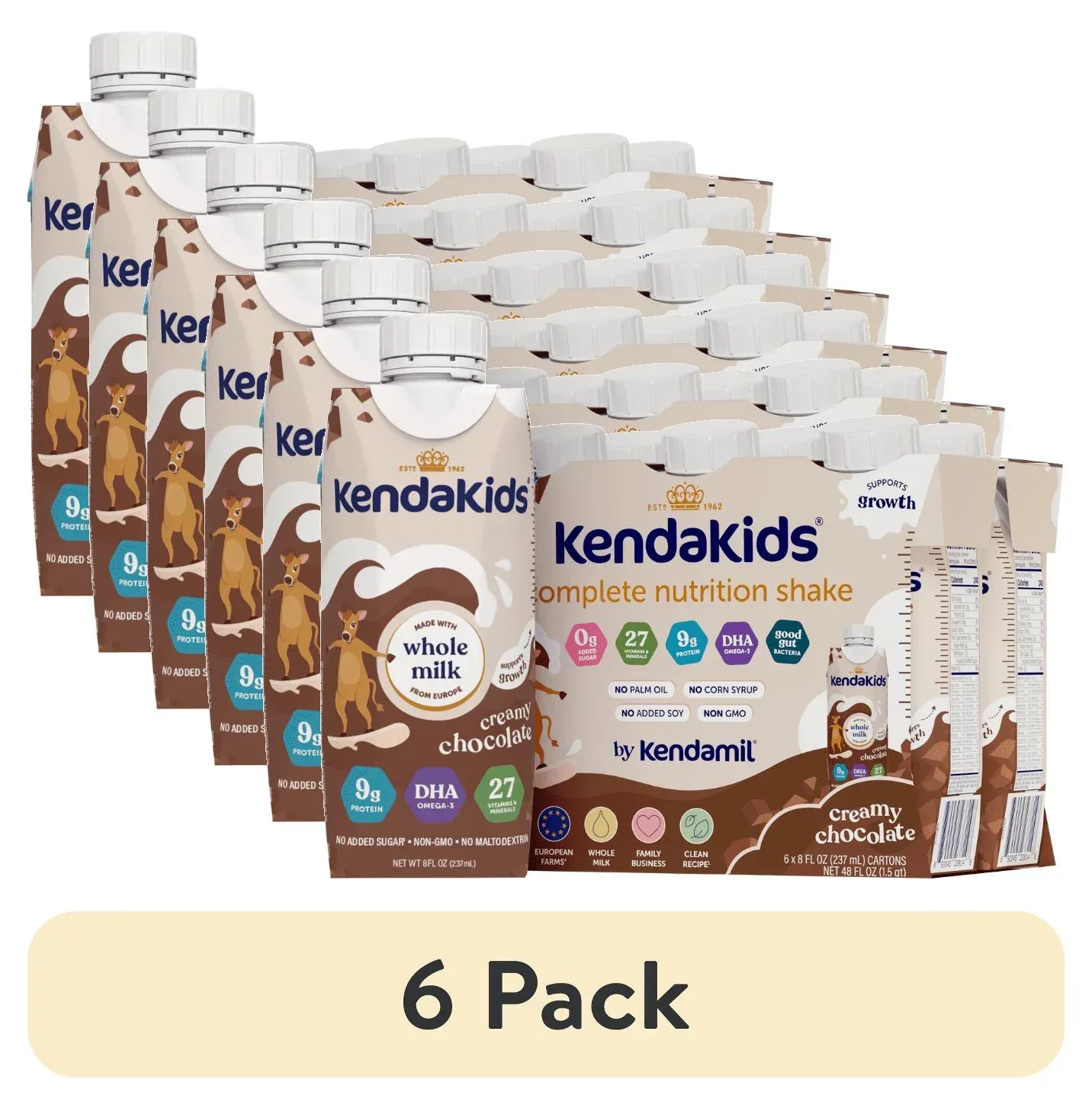 KendaKids Complete Nutrition Shake with Protein & DHA, Creamy Chocolate, 8 fl oz, (6 Pack) - Image 15