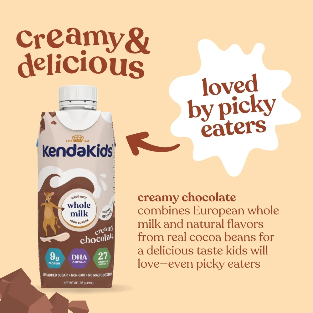 KendaKids Complete Nutrition Shake with Protein & DHA, Creamy Chocolate, 8 fl oz, (6 Pack) - Image 5