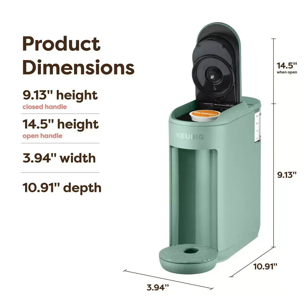 Keurig® K-Mini Mate® Automatic Single Serve K-Cup® Pod Coffee Maker - Glamping Green; Small & Colorful Coffee Maker, Travel Mug Friendly, Makes 12 Oz. - Image 9