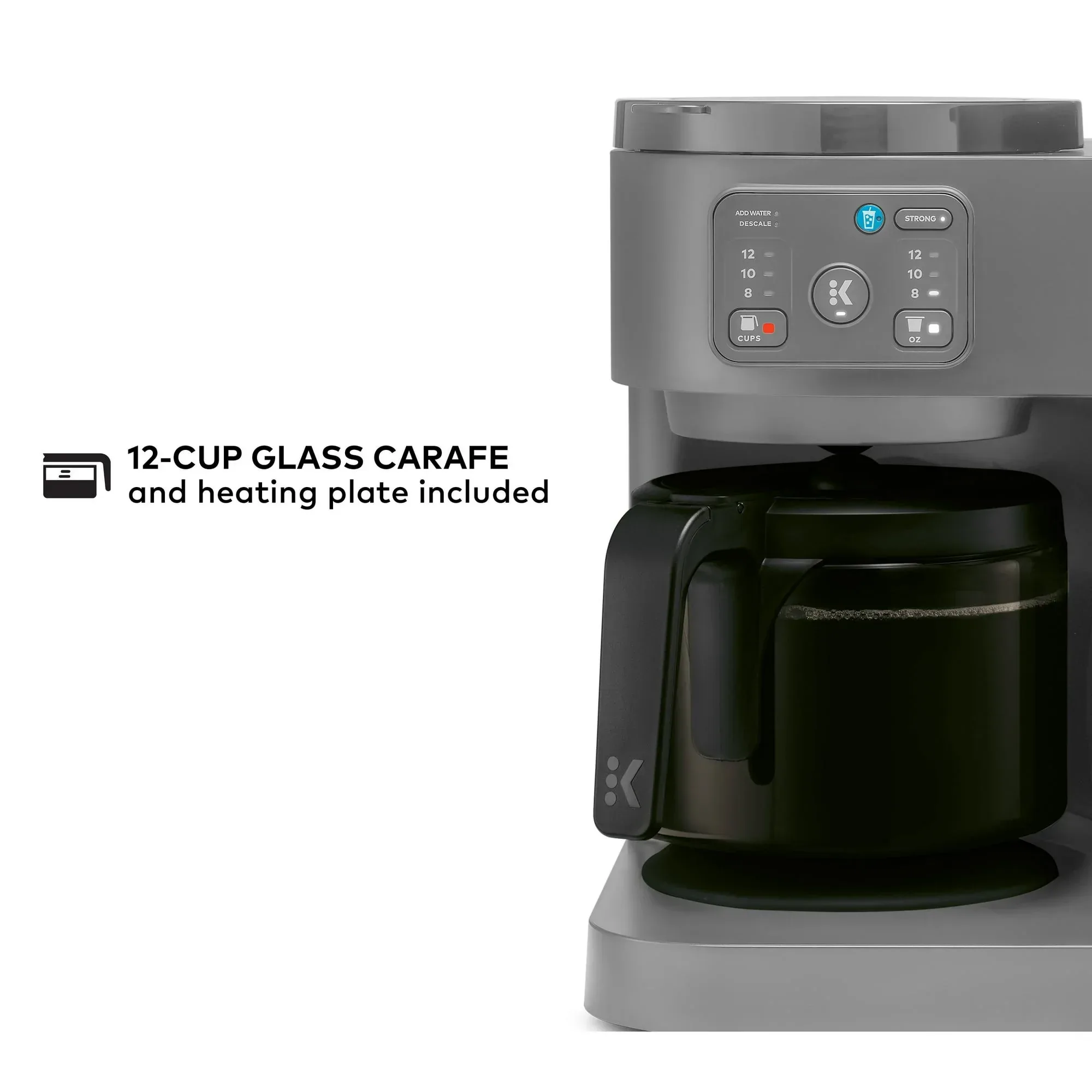 Keurig K-Duo Essentials, Hot & Iced Single-Serve K-Cup Pod Coffee Maker & Carafe, Moonlight Grey - Image 3