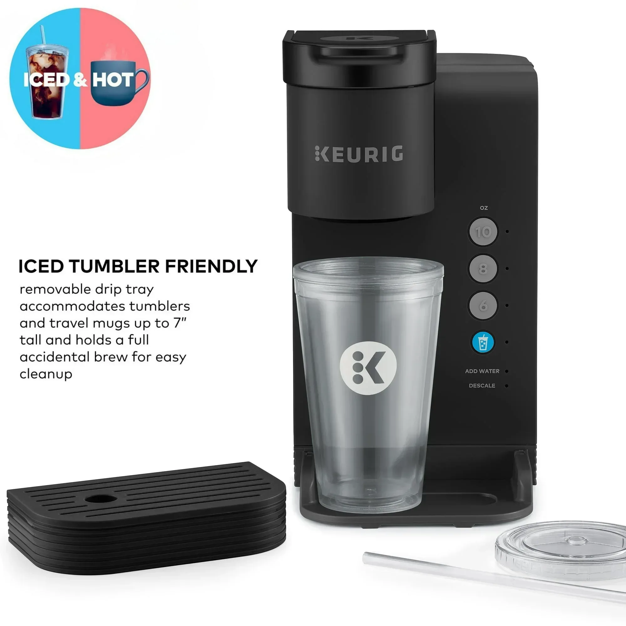 Keurig K-Express Essentials Plus, Iced and Hot Single-Serve K-Cup Pod Coffee Maker, Black - Image 3