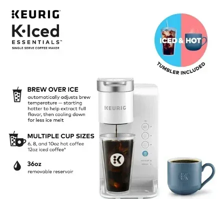 Keurig K-Iced Essentials White Iced and Hot Single-Serve K-Cup Pod Coffee Maker - Image 2