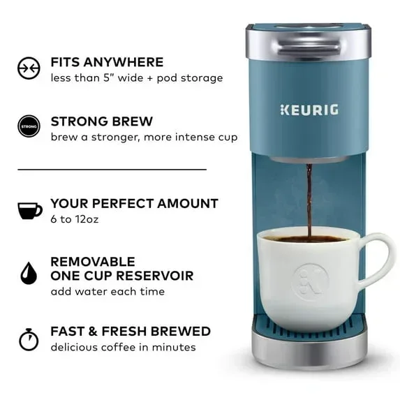 Keurig K-Mini Plus Single Serve K-Cup Pod Coffee Maker, Evening Teal - Image 11