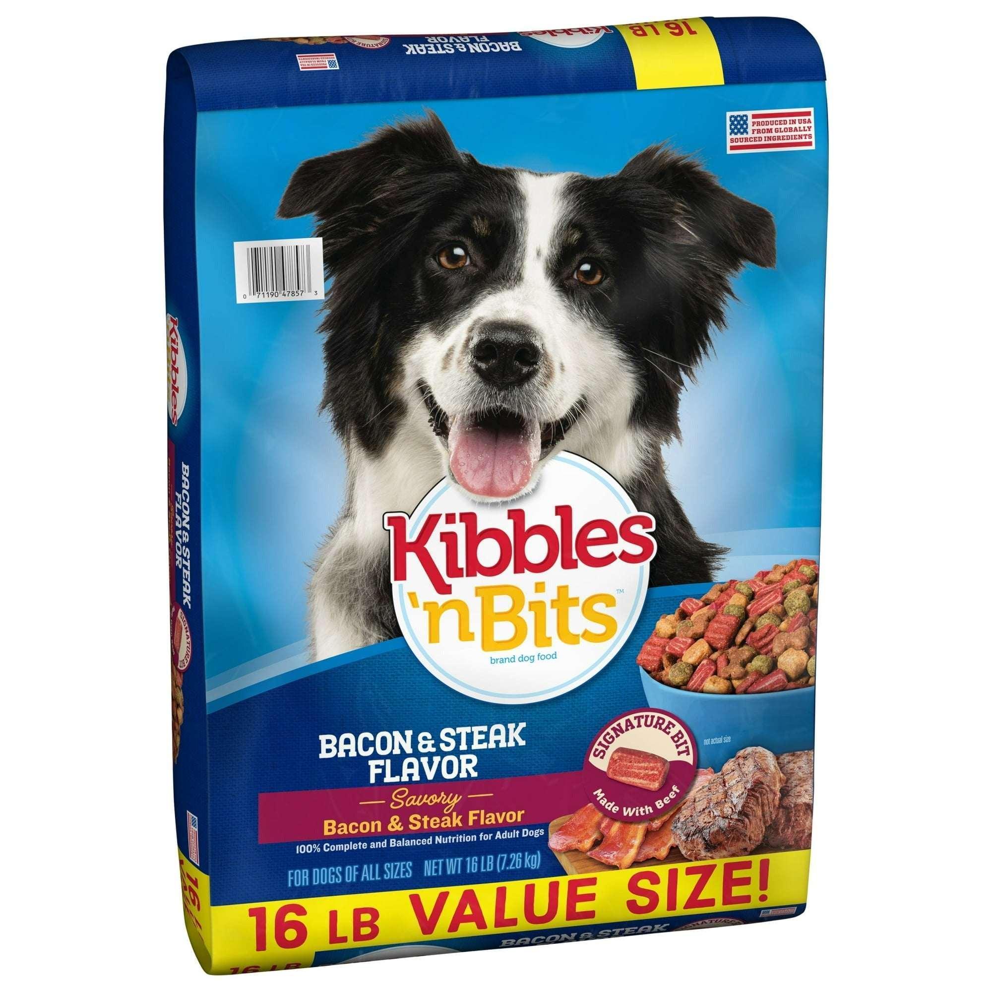 Kibbles 'n Bits Dry Dog Food for Adult Dogs, Savory Bacon & Steak Flavor, 16 lb. Bag - Image 10
