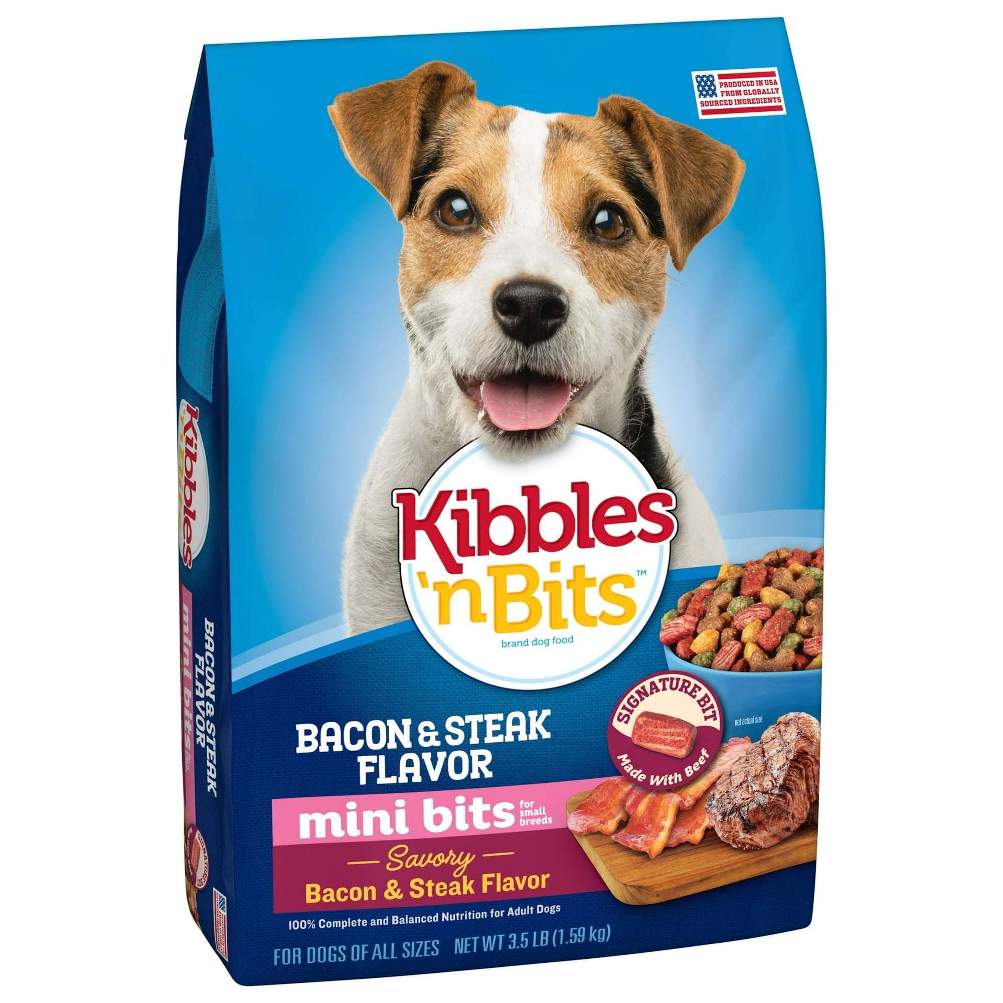 Kibbles 'n Bits Mini Bits Small Breed Dry Dog Food Savory Bacon & Steak Flavor, 3.5 lb. - Image 9