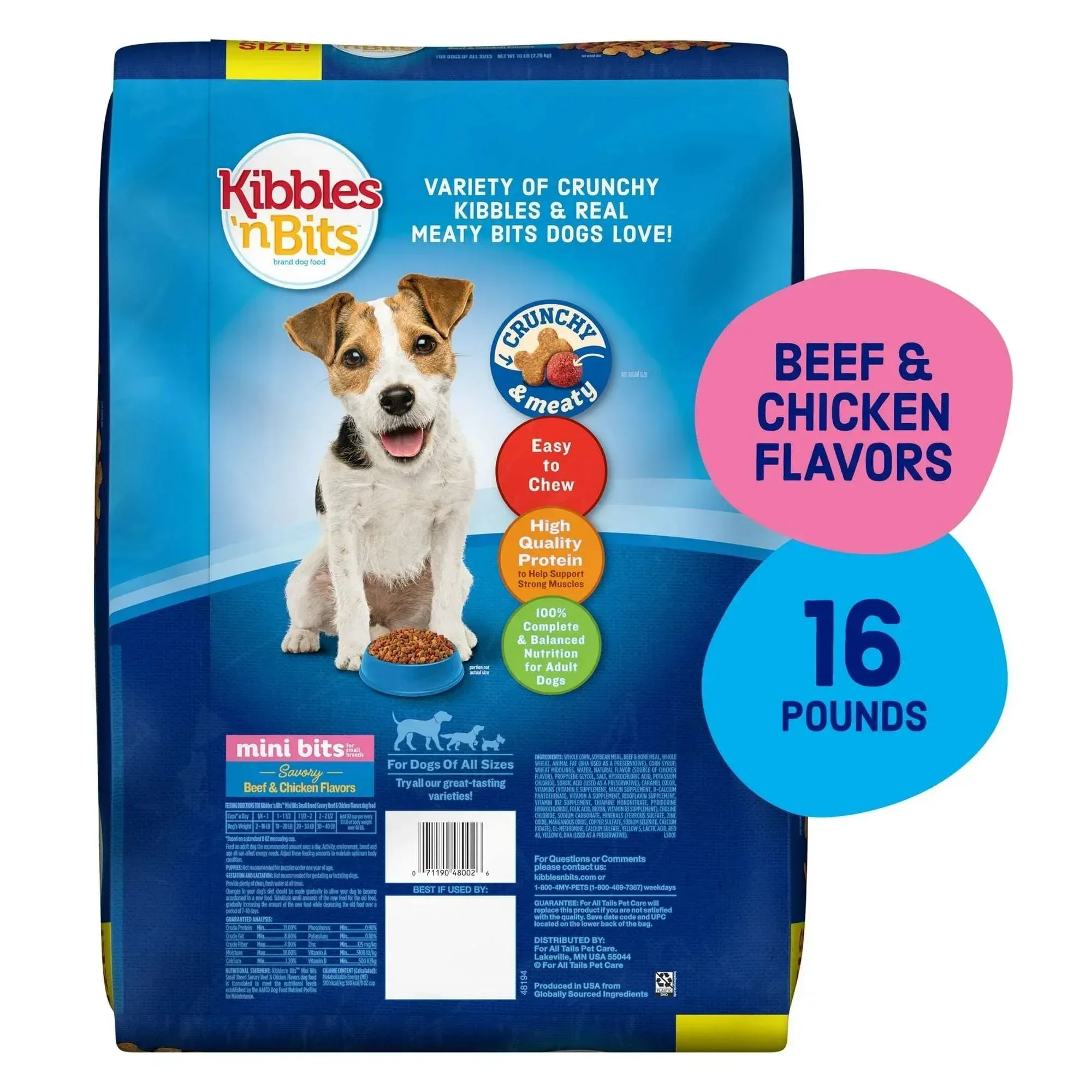 Kibbles ‘n Bits Mini Bits Small Breed Dry Dog Food Savory Beef & Chicken - Image 11