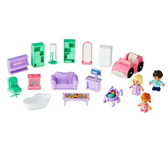Kid Connection Doll House Playset with Light Projector & Sound, 28 Pieces, Toddler Toys - Image 4