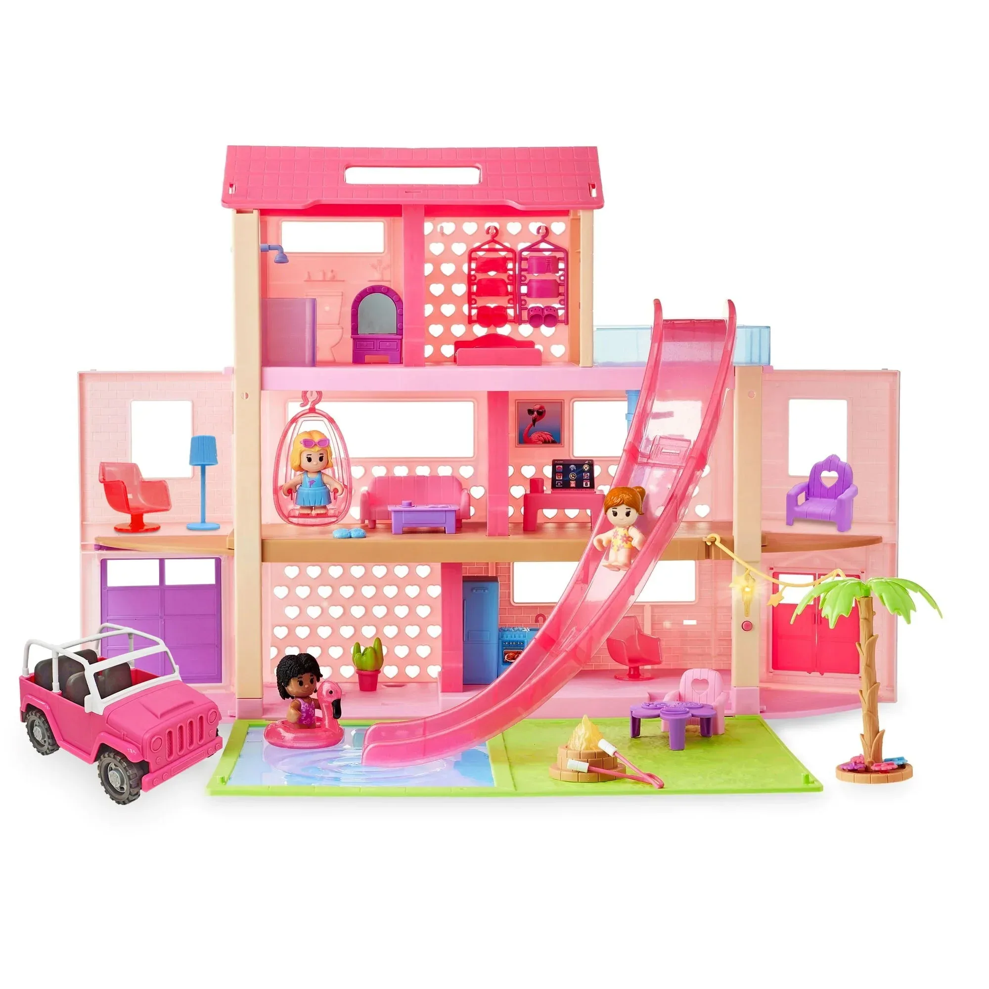 Kid Connection Pool Party Dollhouse Playset for Ages 3+, 44 Pieces