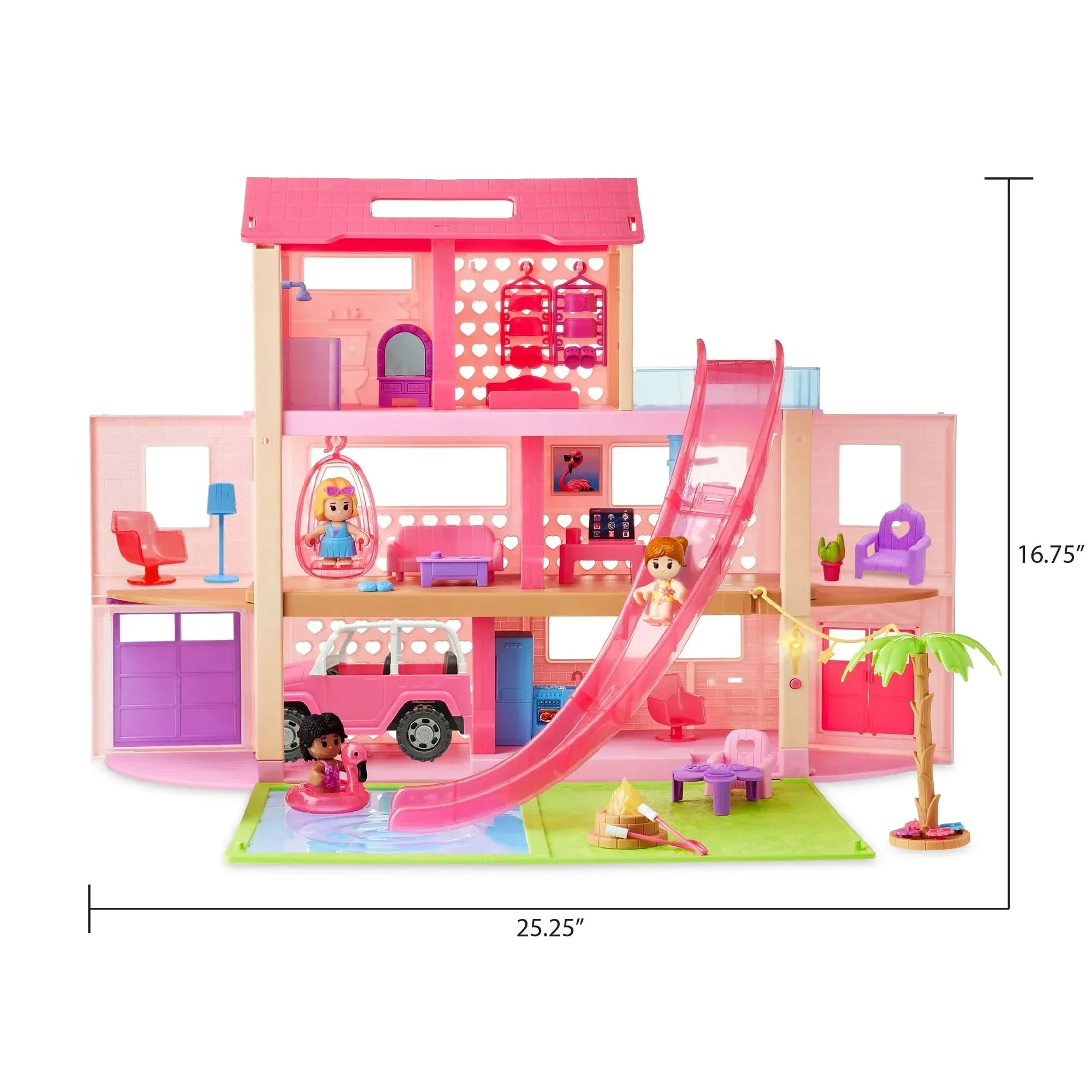 Kid Connection Pool Party Dollhouse Playset for Ages 3+, 44 Pieces - Image 6