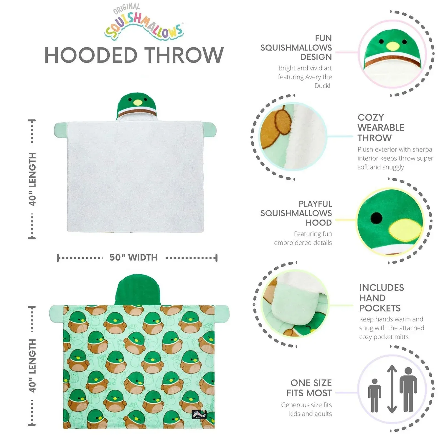 Kids Licensed 40" x 50" Hooded Throw with Sherpa Lining - Image 16