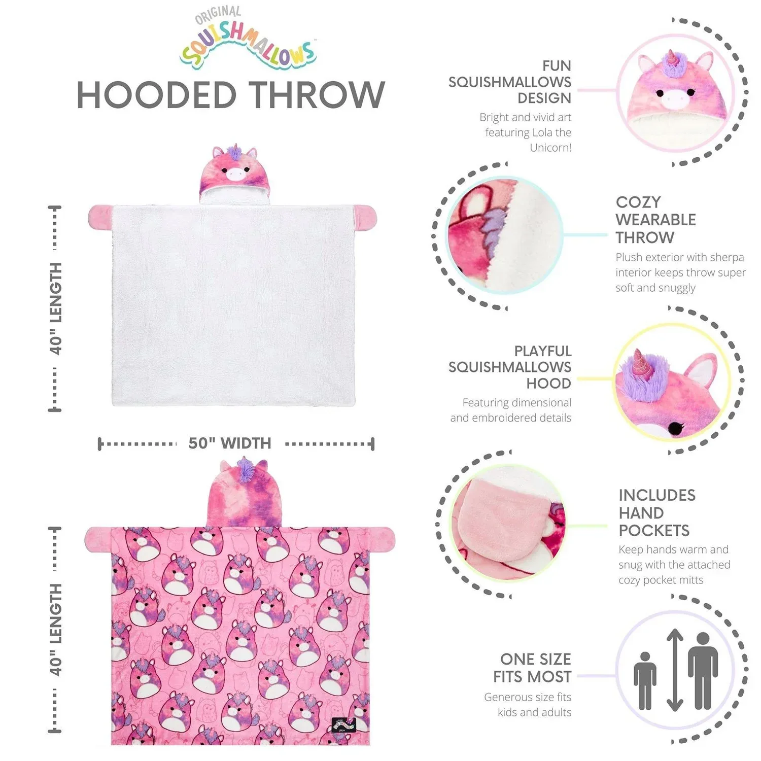 Kids Licensed 40" x 50" Hooded Throw with Sherpa Lining - Image 31