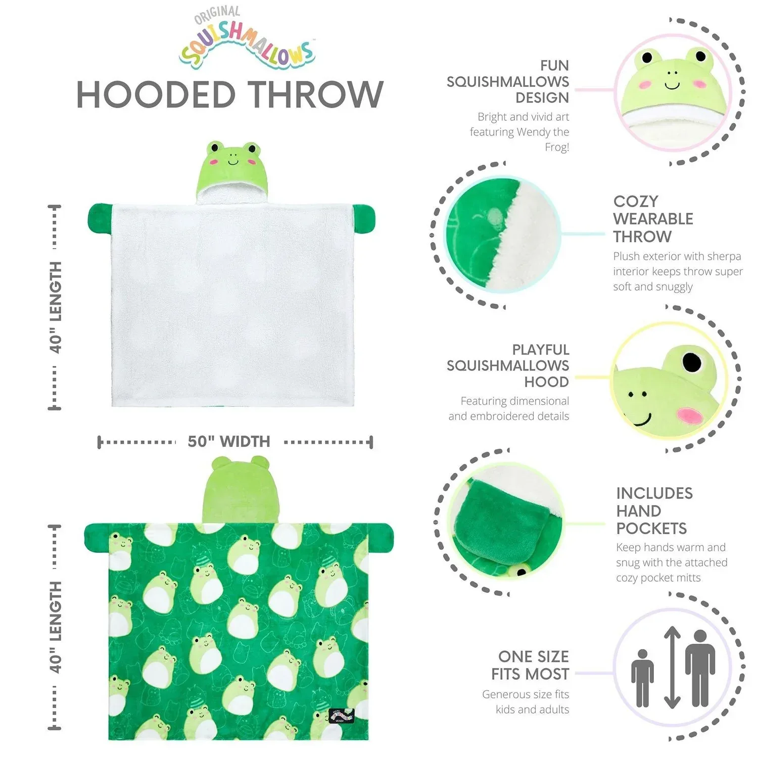 Kids Licensed 40" x 50" Hooded Throw with Sherpa Lining - Image 36