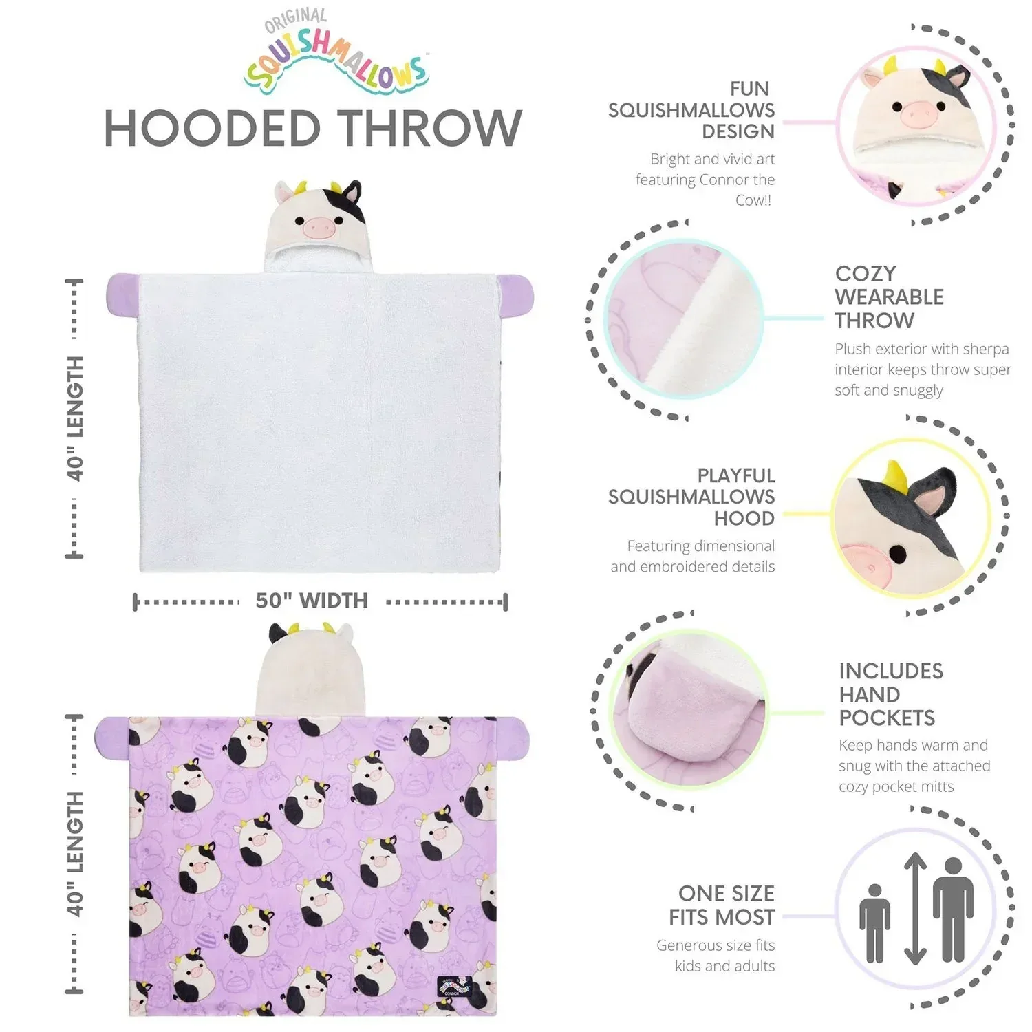 Kids Licensed 40" x 50" Hooded Throw with Sherpa Lining - Image 6