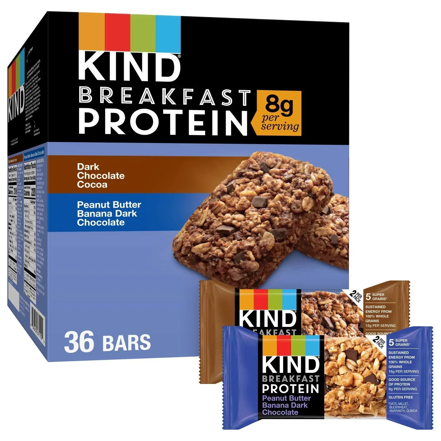 KIND Breakfast Protein Bars, Variety Pack, 18 pk.