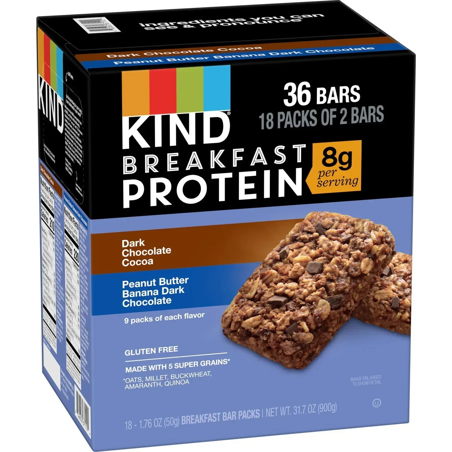 KIND Breakfast Protein Bars, Variety Pack, 18 pk. - Image 2