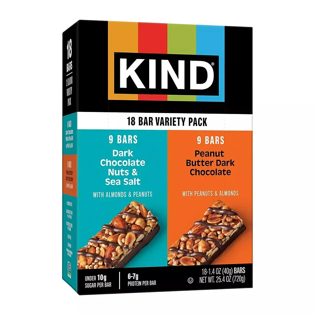 Kind Dark Chocolate & Peanut Butter Dark Chocolate Nut Bars Variety Pack, 6-7g Protein, 18 pk./1.4 oz. - Image 2