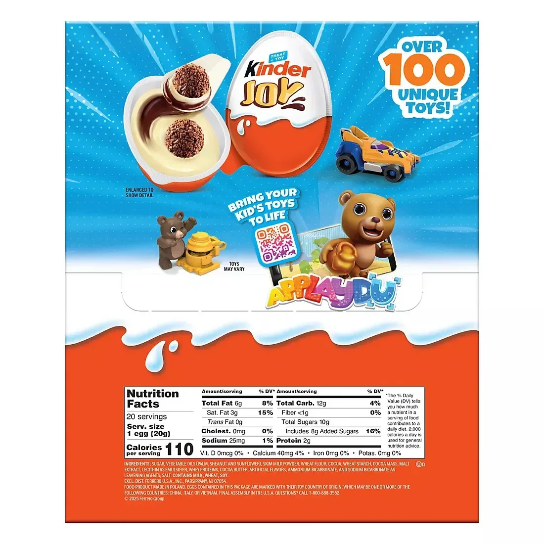 Kinder Joy Egg, Chocolate Candy & Toy, 20 ct./0.7 oz. - Image 2