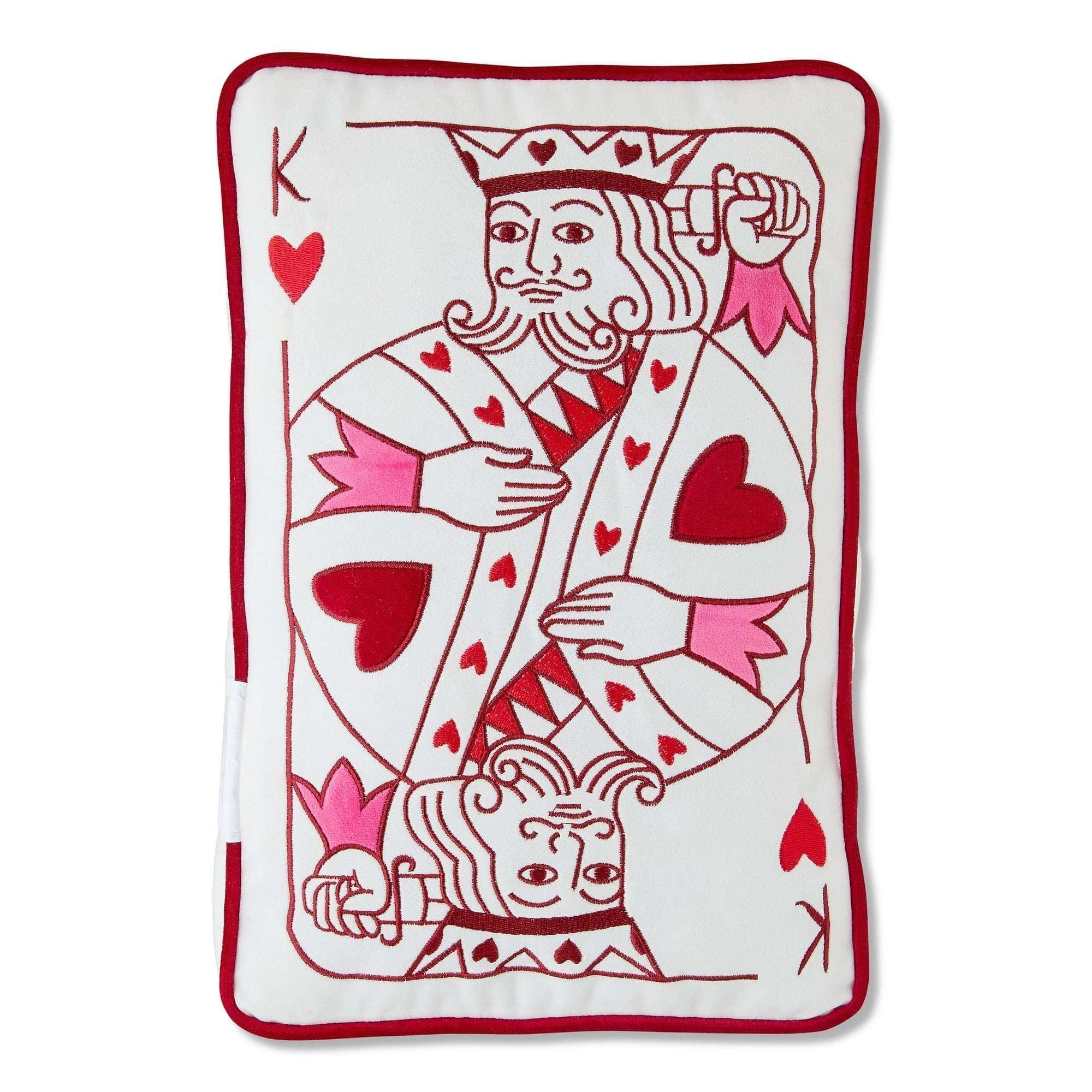 King and Queen of Hearts Card Decorative Pillow, Red and White, 10" x 15", Valentine's Day by Way To Celebrate - Image 2