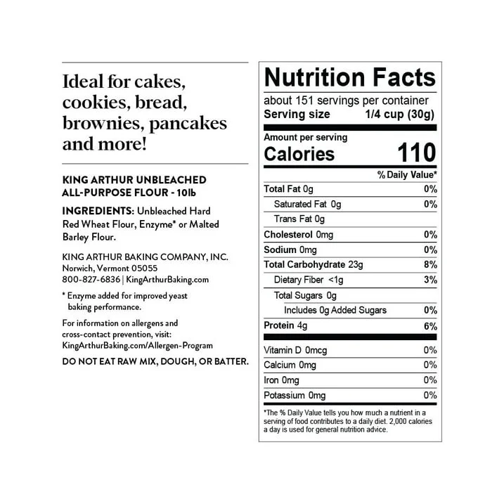 King Arthur Baking Company Non-GMO Project Verified, Certified Kosher Unbleached All Purpose Flour, 5 lb Bag - Image 14