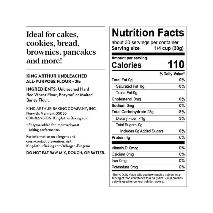 King Arthur Baking Company Non-GMO Project Verified, Certified Kosher Unbleached All Purpose Flour, 5 lb Bag - Image 22