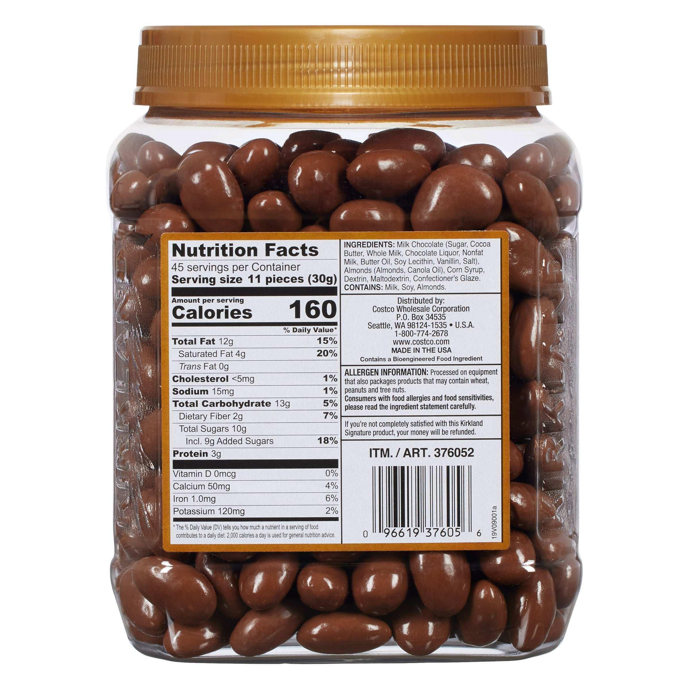 Kirkland Signature Almonds, Milk Chocolate, 3 lb - Image 2