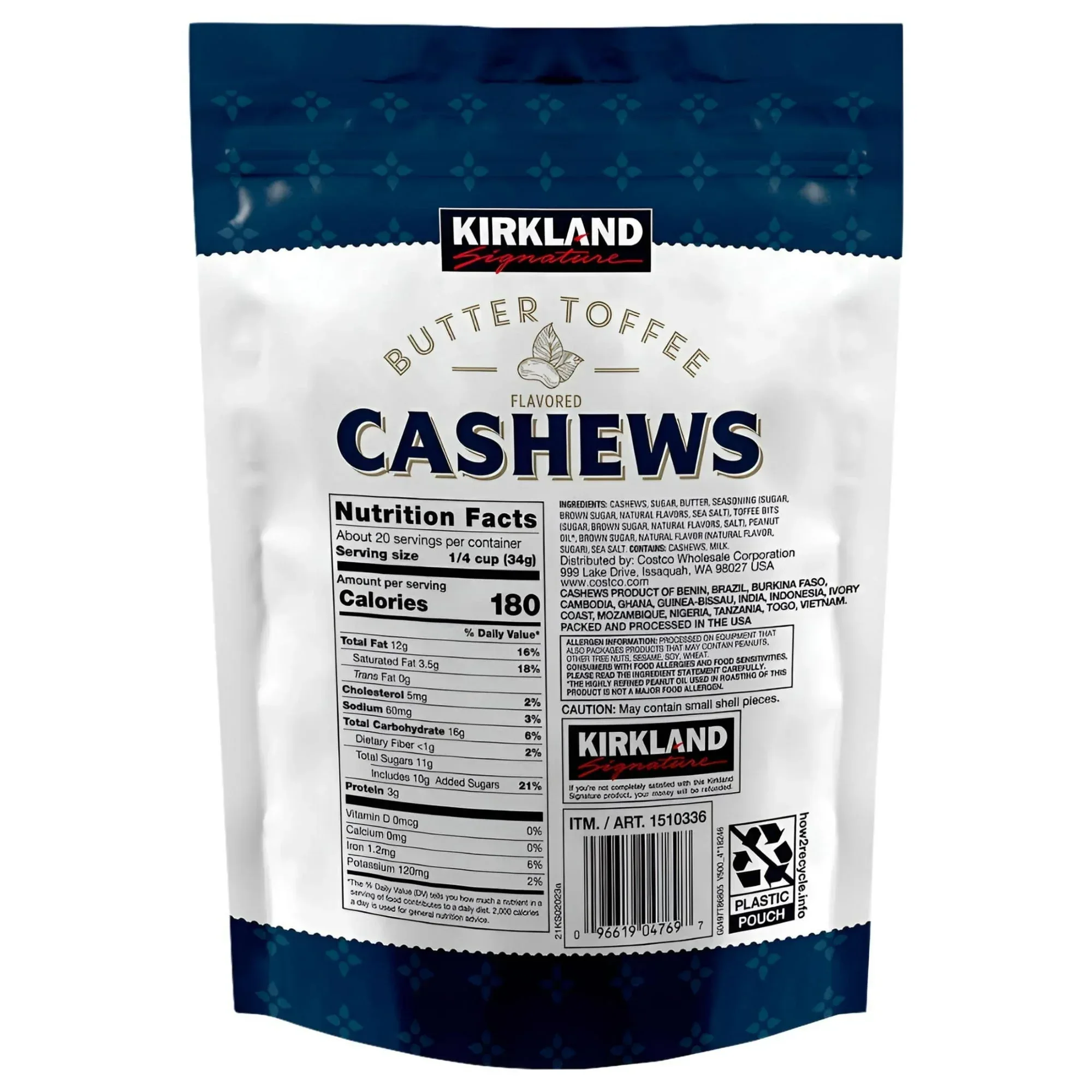 Kirkland Signature Butter Toffee Cashews 24 Ounce - Image 3