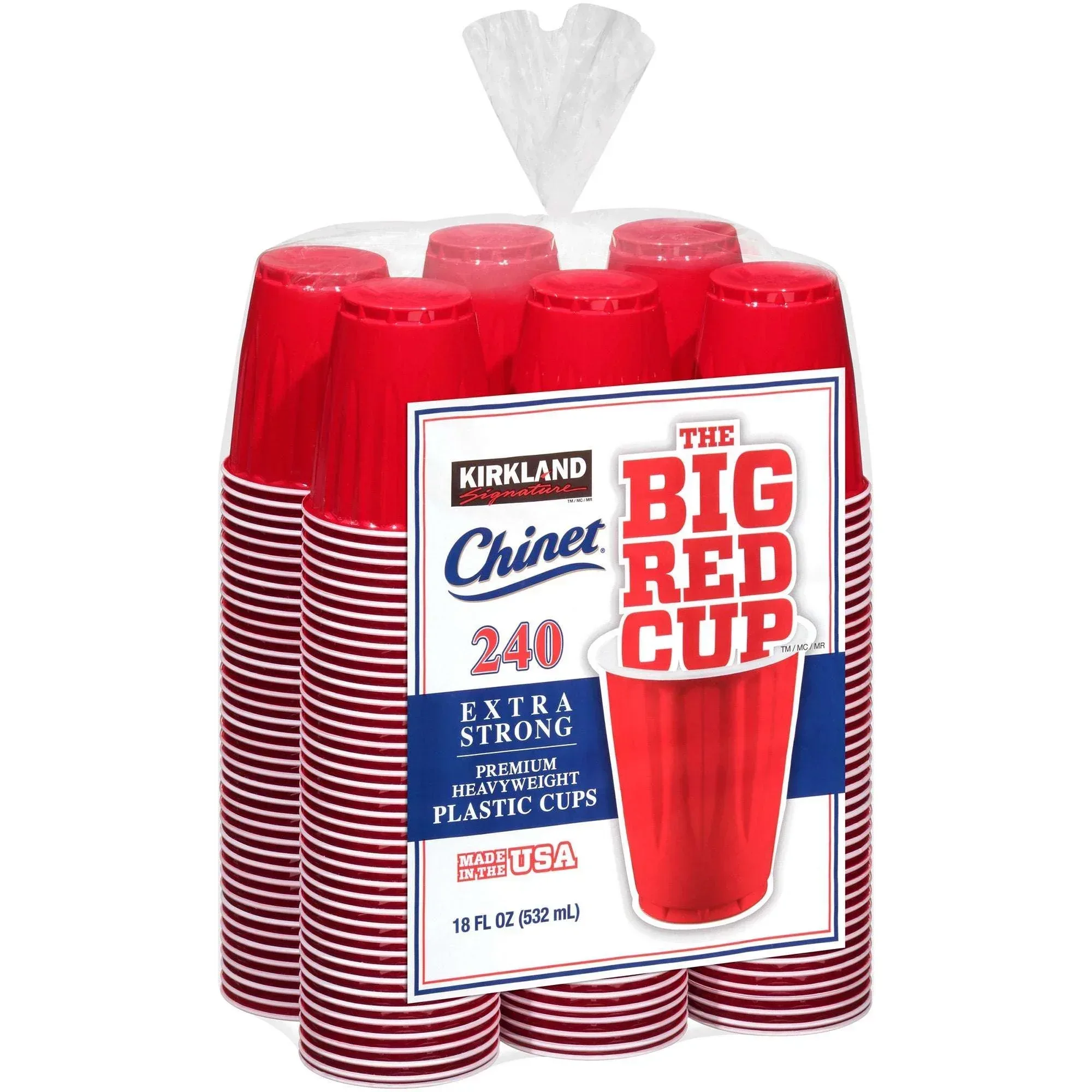 Kirkland Signature Chinet 18 oz Plastic Cup, Red, 240-count - Image 2