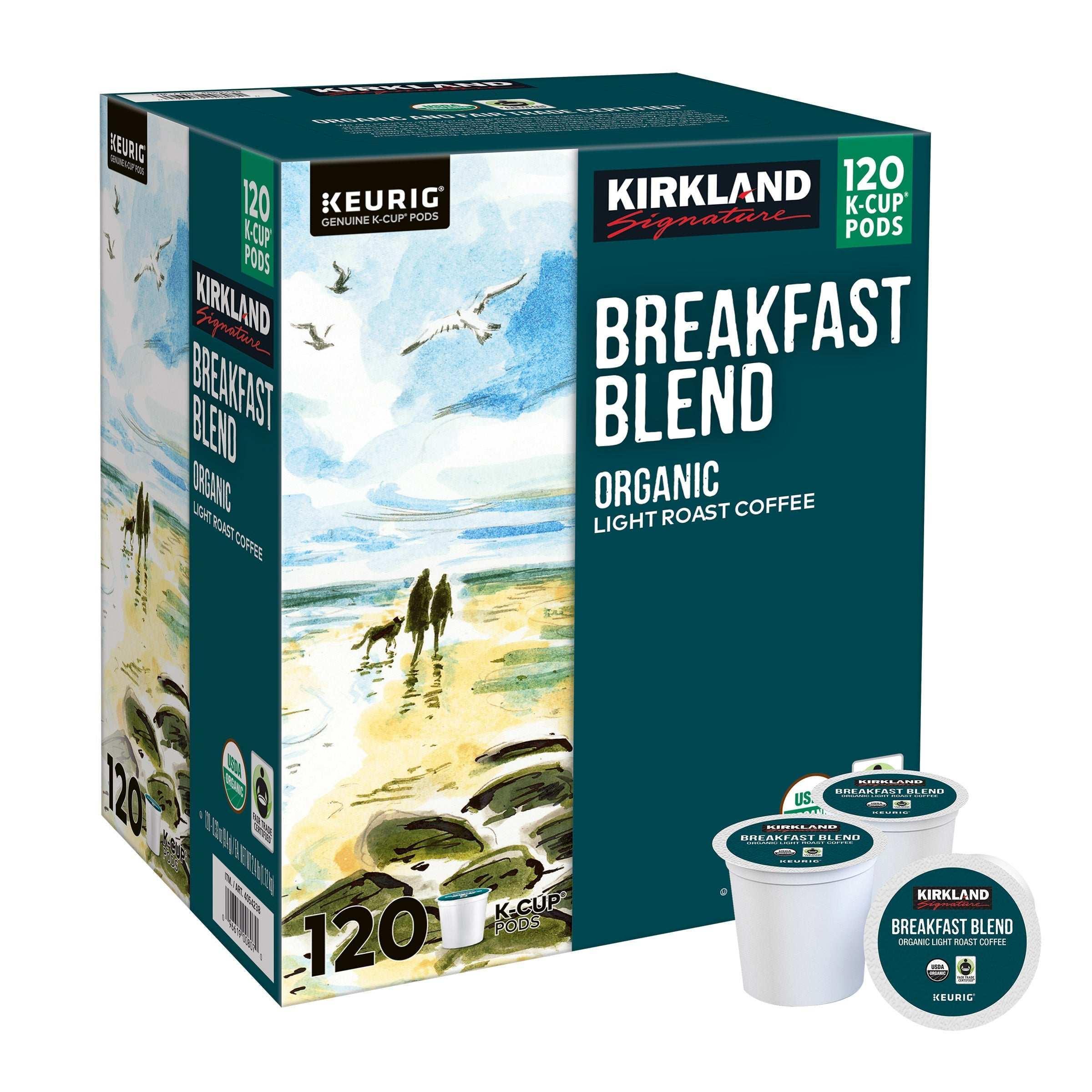 Kirkland Signature Coffee Organic Breakfast Blend K-Cup Pod, 120-count - Image 2