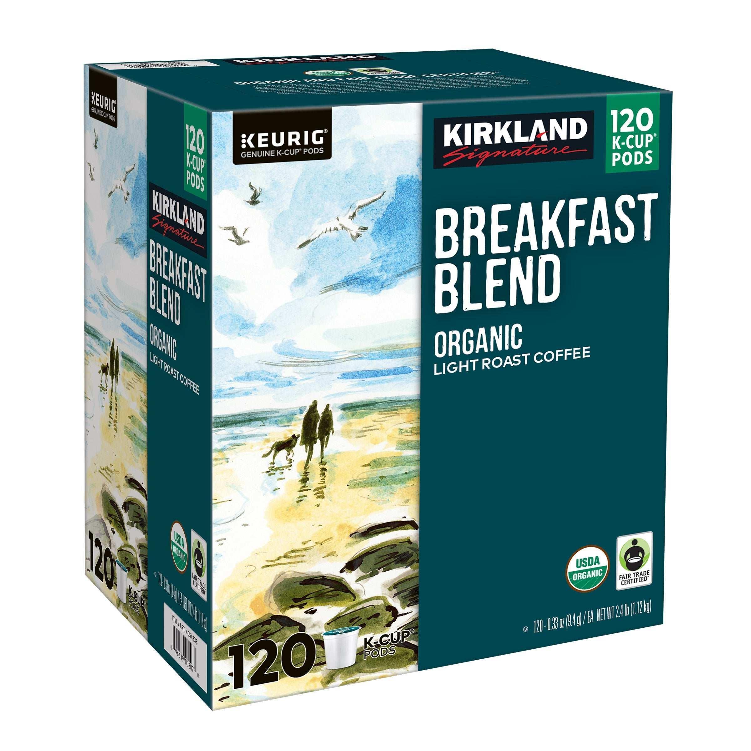 Kirkland Signature Coffee Organic Breakfast Blend K-Cup Pod, 120-count - Image 3