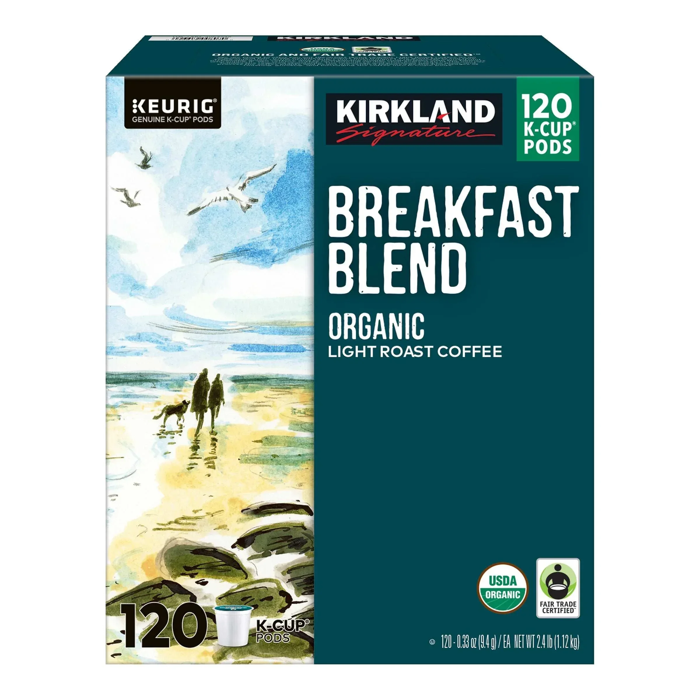 Kirkland Signature Coffee Organic Breakfast Blend K-Cup Pod, 120-count - Image 4
