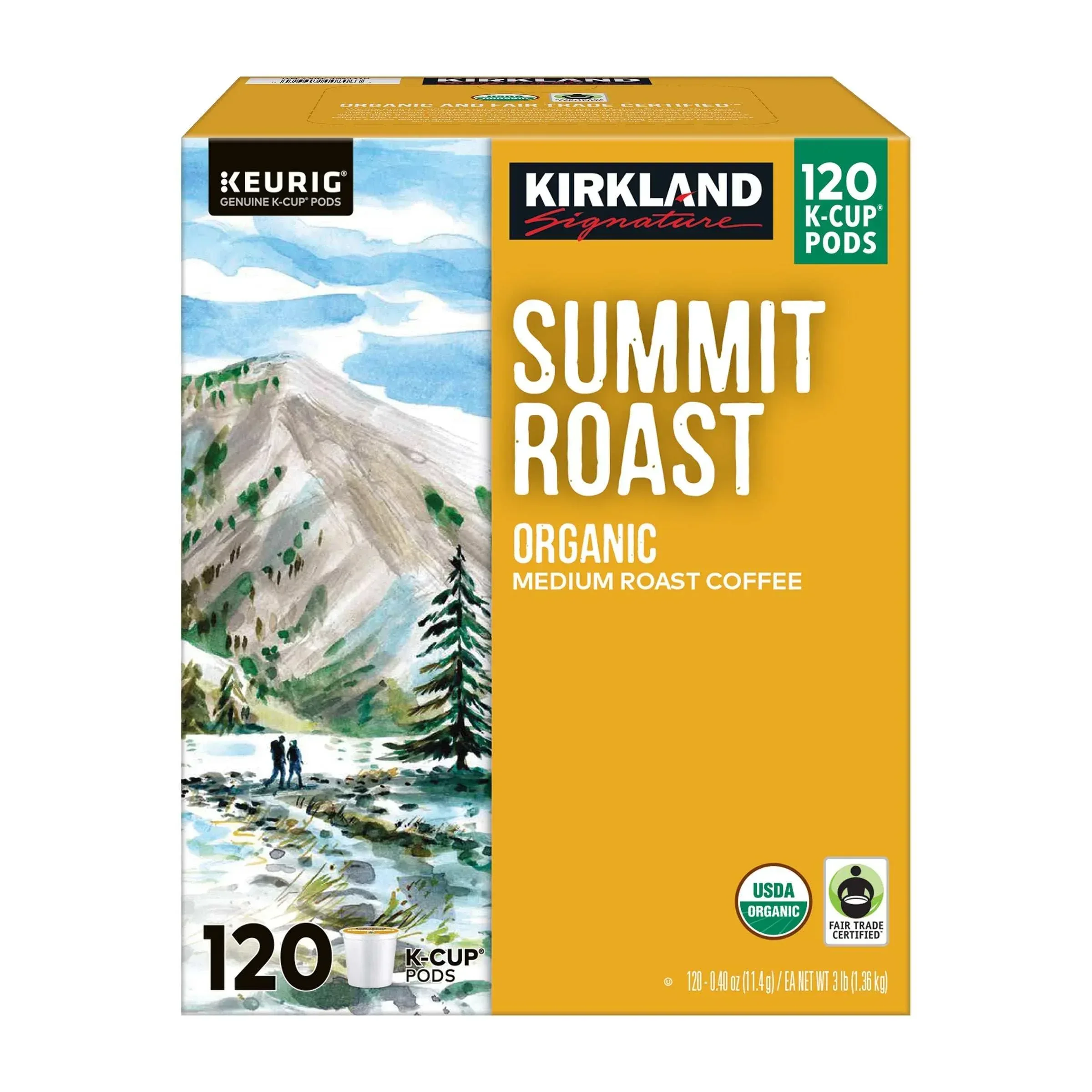 Kirkland Signature Coffee Organic Summit Roast K-Cup Pod, 120-count - Image 4