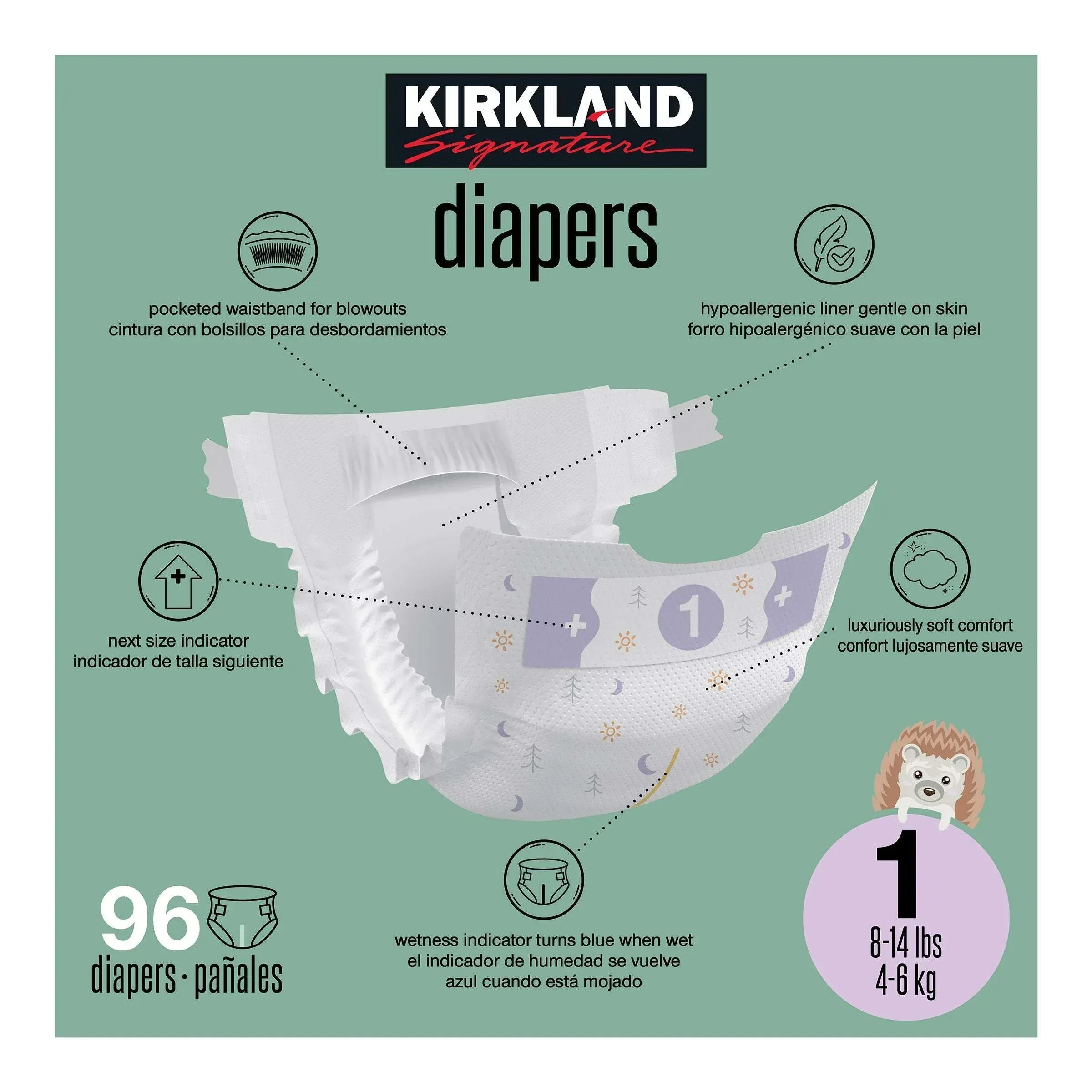 Kirkland Signature Diaper Size 1, 96-count - Image 3