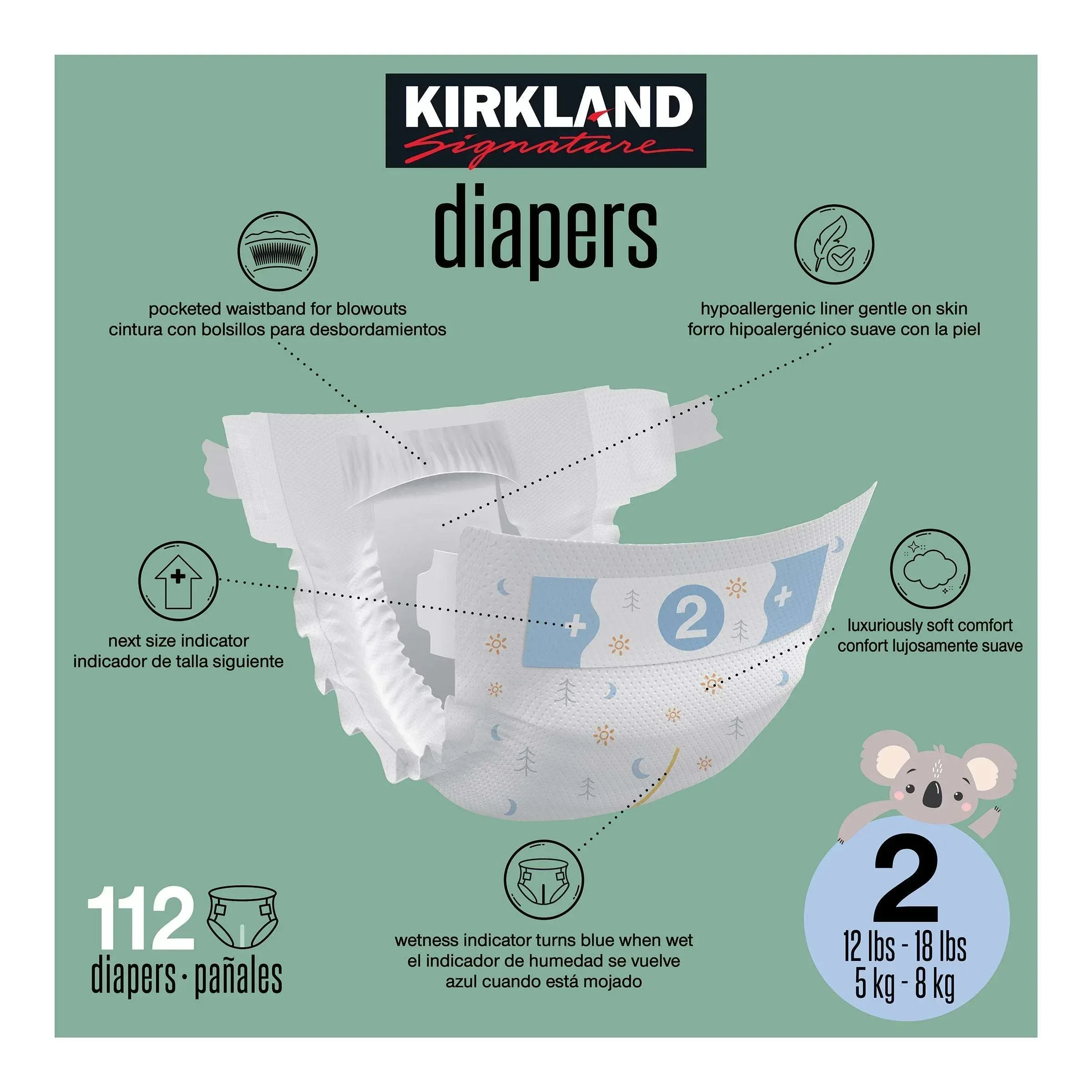 Kirkland Signature Diaper Size 2, 112-count - Image 2