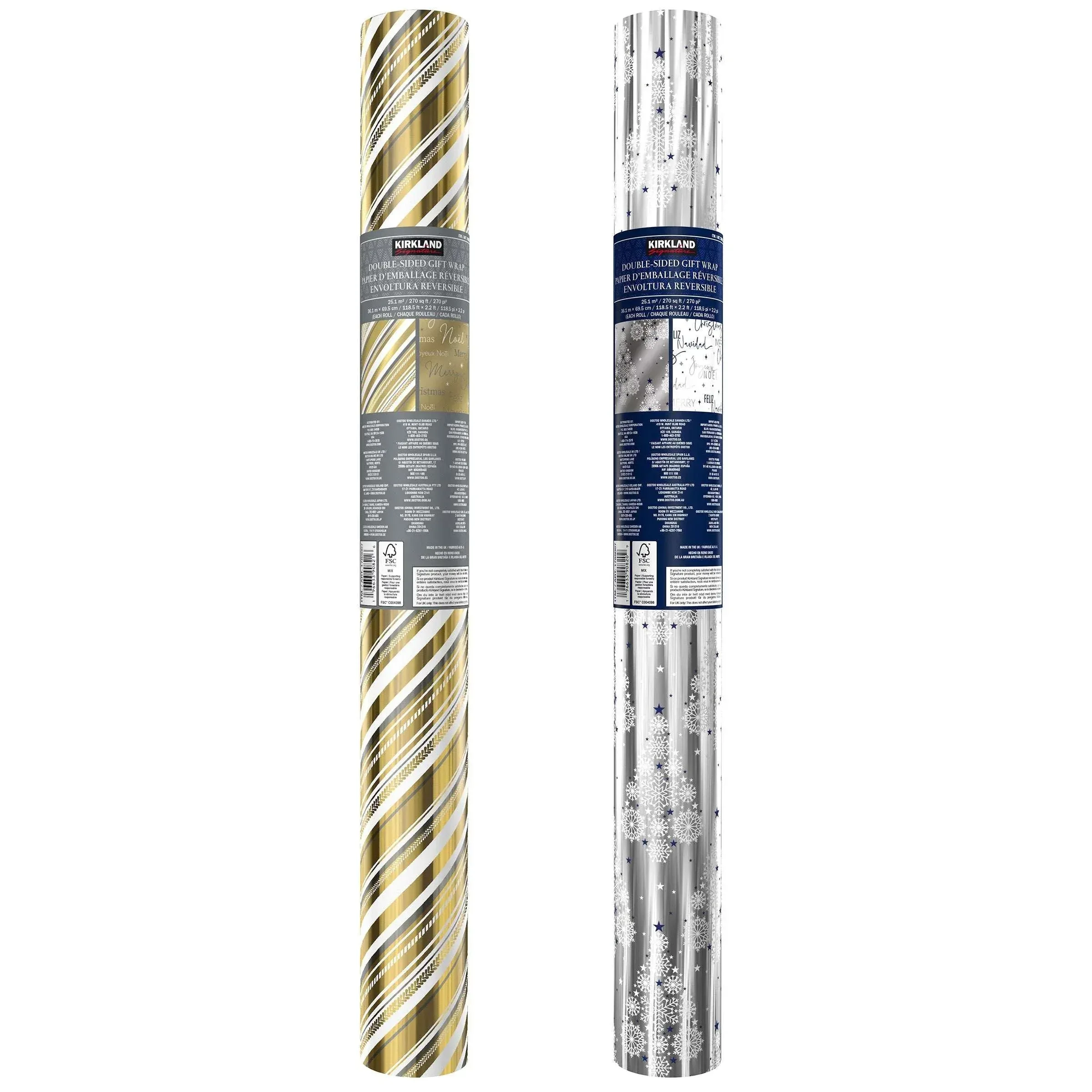 Kirkland Signature Double-sided Counter Roll Gift Wrap, 2-rolls, 540 Sq. Ft. Total - Image 2
