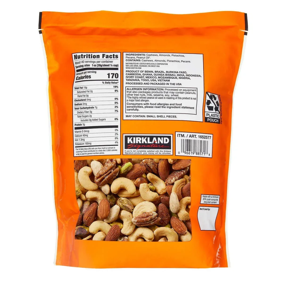 Kirkland Signature Extra Fancy Mixed Nuts Unsalted 40 Ounce - Image 5
