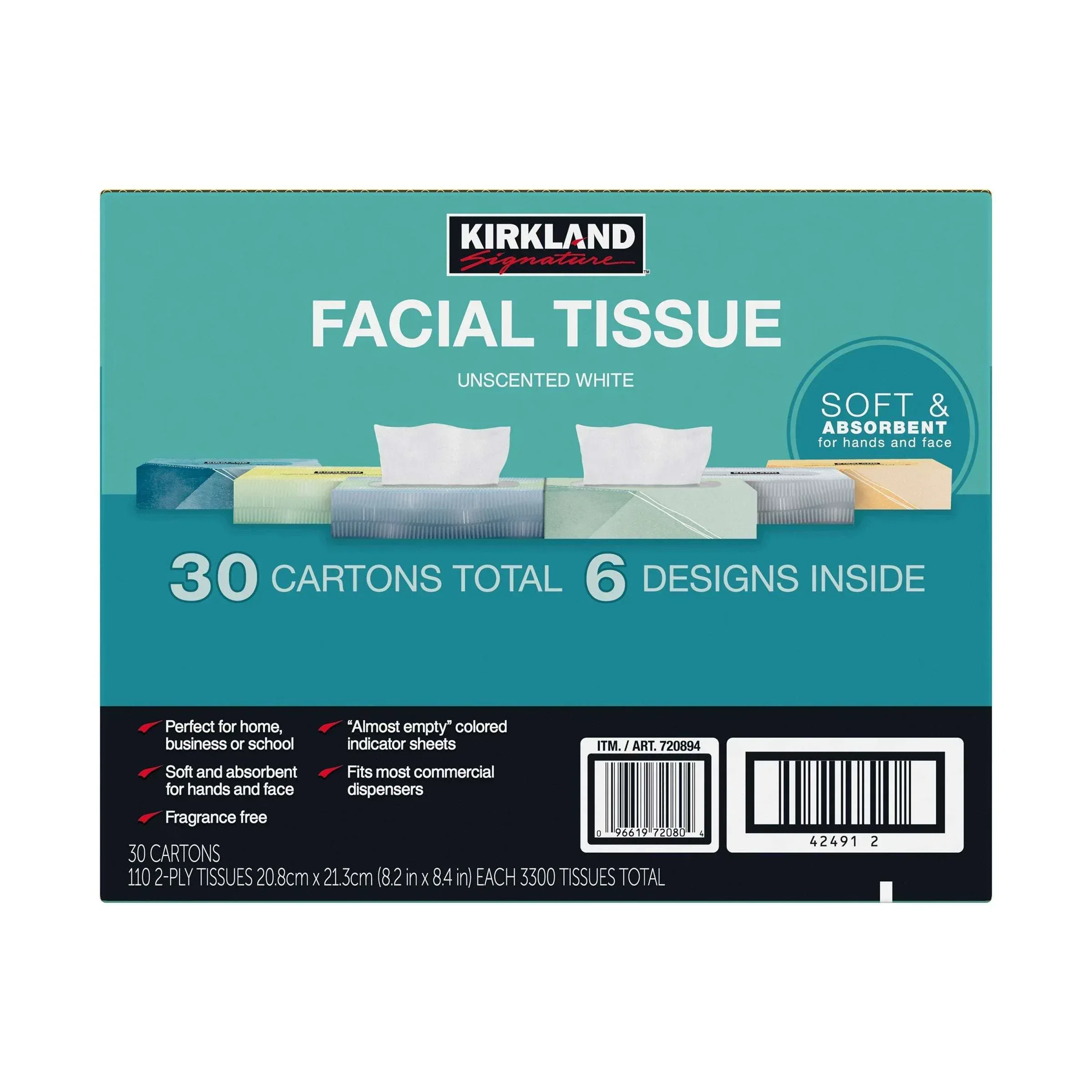 Kirkland Signature Facial Tissue, 2-Ply, 110-count, 30-pack - Image 2