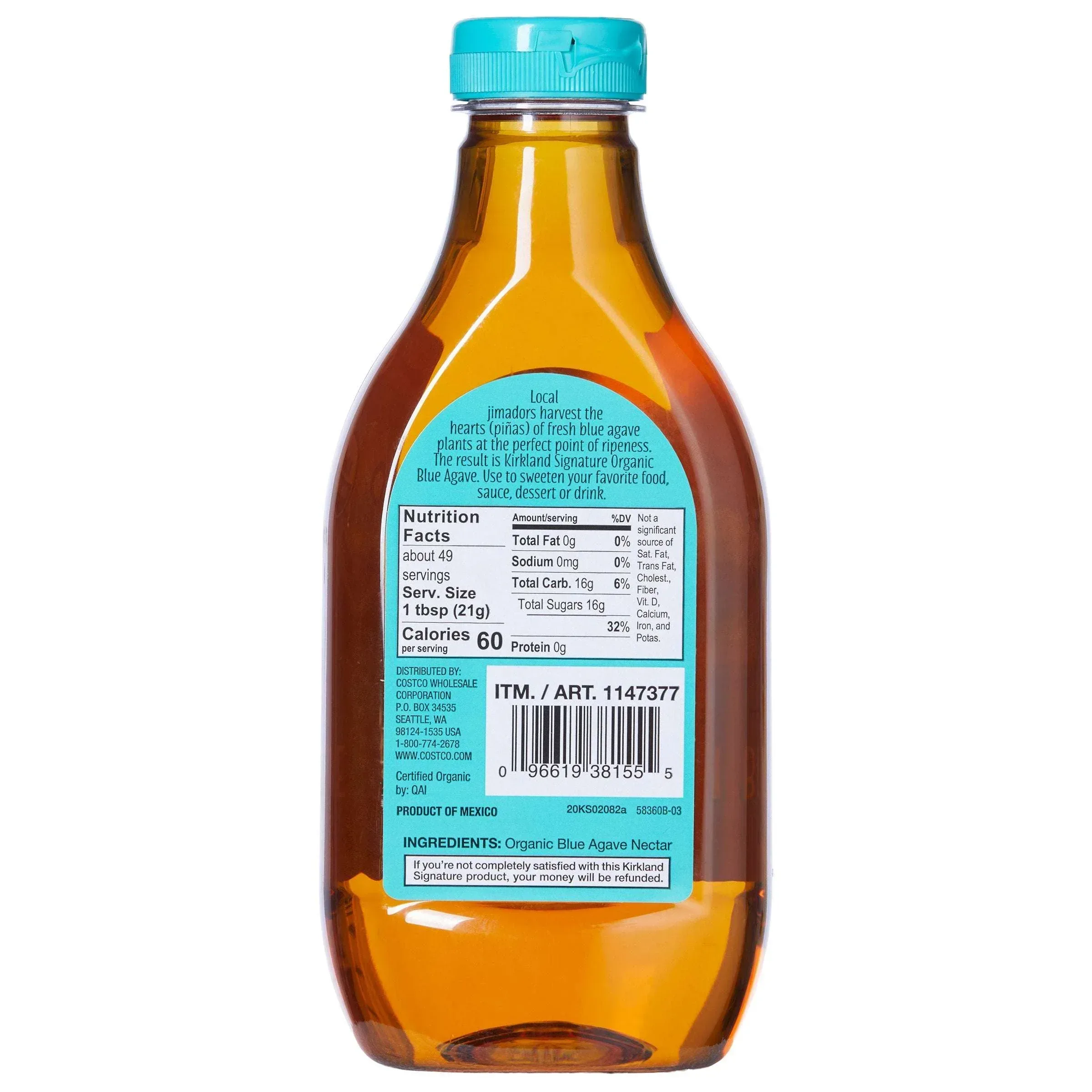 Kirkland Signature Organic Blue Agave, 36 oz, 2-count - Image 2