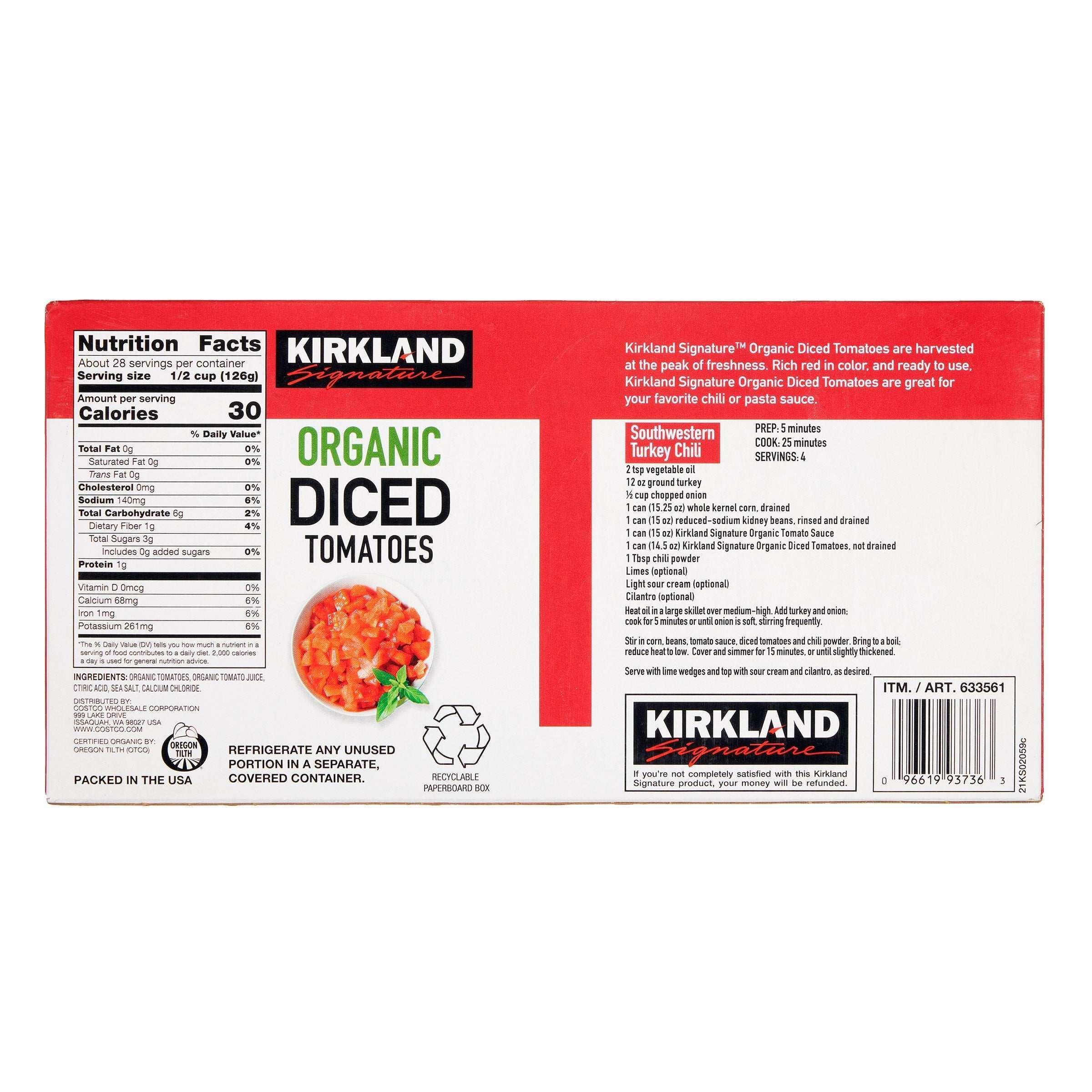 Kirkland Signature, Organic Diced Tomatoes, 14.5 oz, 8-Count - Image 4