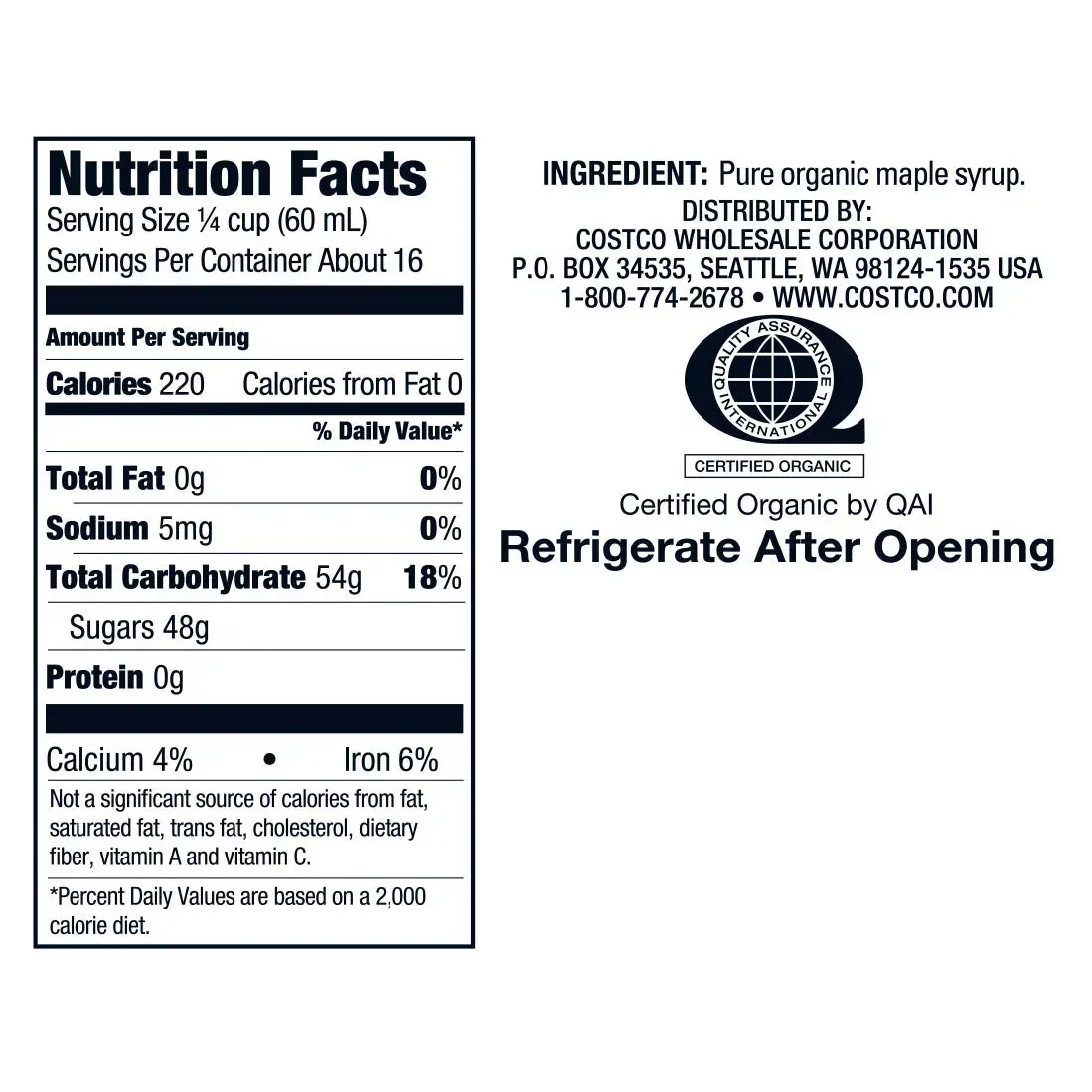 Kirkland Signature Organic Pure Maple Syrup, 33.8 oz - Image 4
