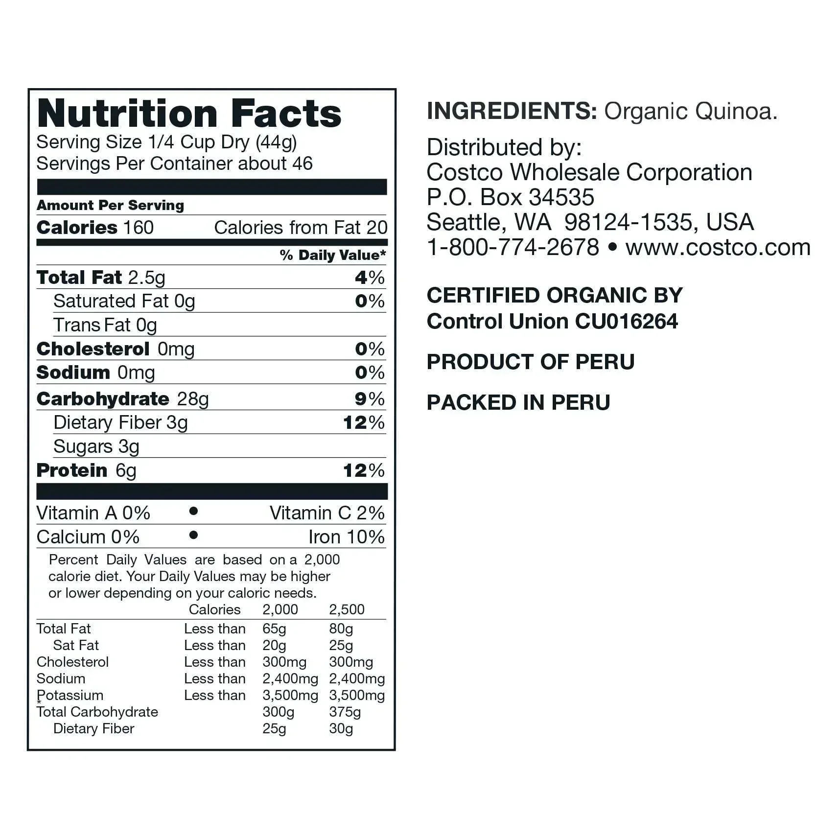 Kirkland Signature, Organic Quinoa, 4.5 lbs - Image 2