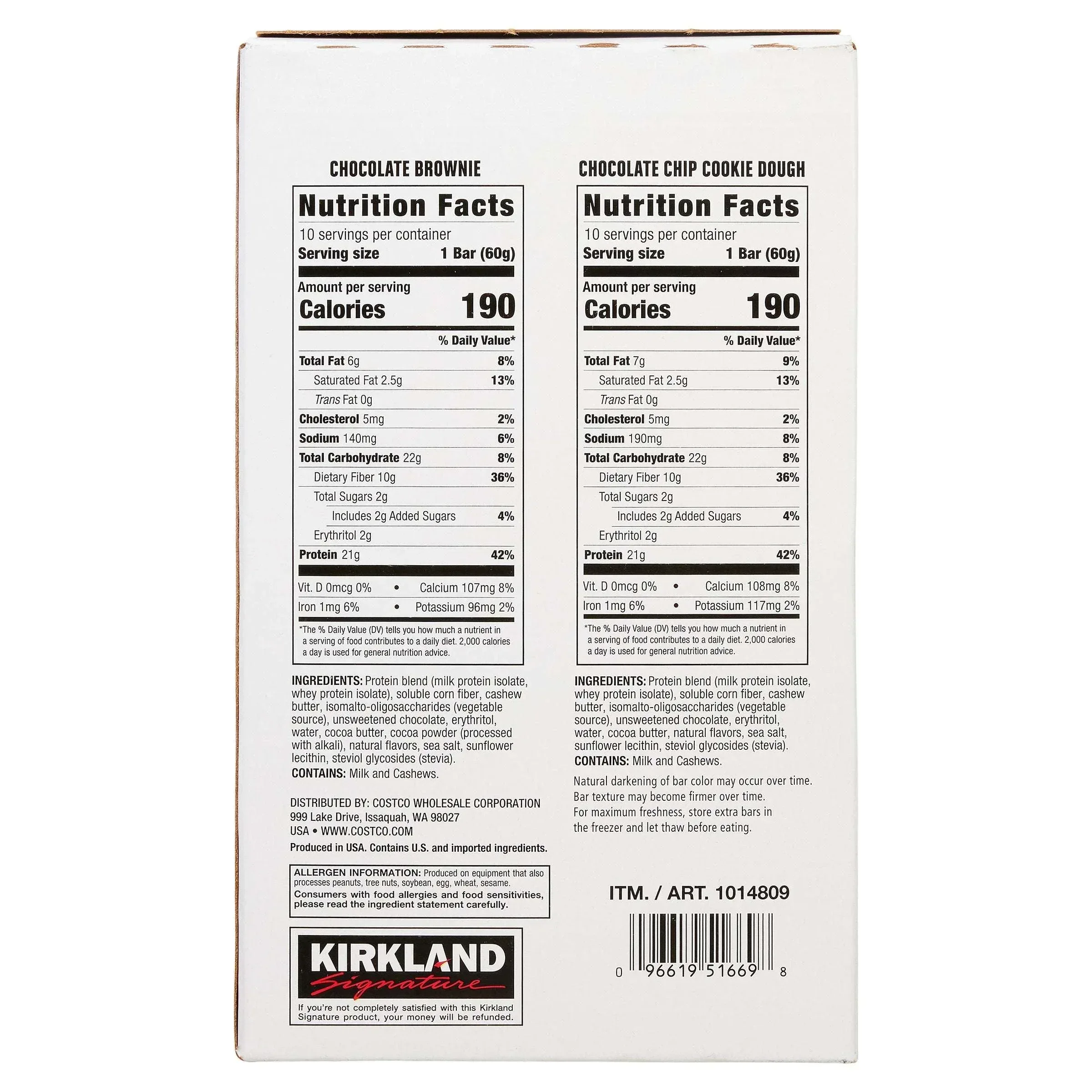 Kirkland Signature Protein Bar, Variety Pack, 2.12 oz, 20-count - Image 9