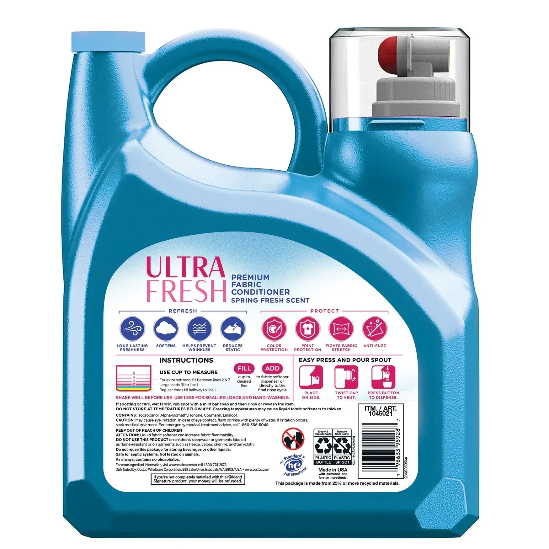 Kirkland Signature Ultra Fresh Premium Fabric Conditioner, 276 Loads, 187 fl oz - Image 2
