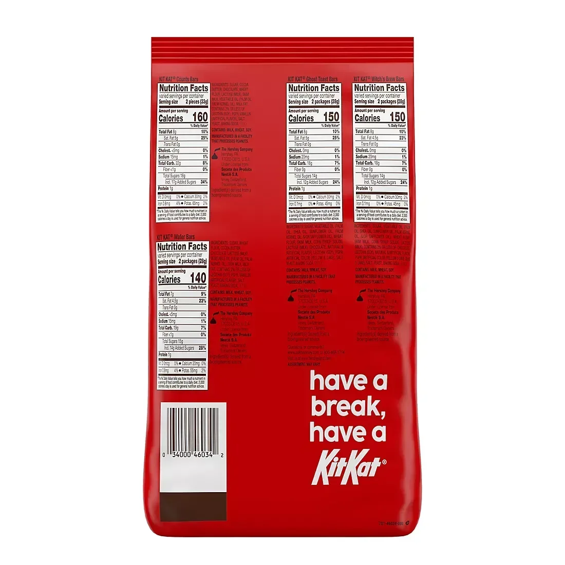 Kit Kat Assorted Flavored Wafer Snack Size, Halloween Candy Bag, 75 ct. - Image 2