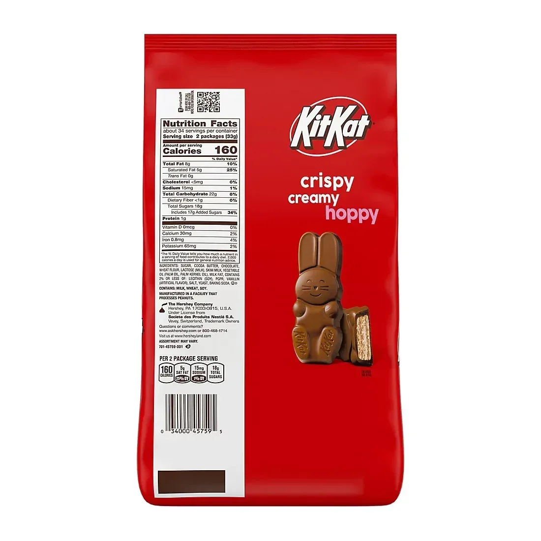Kit Kat Milk Chocolate Wafer Bunnies, Easter Candy Bag, 65 ct. - Image 2