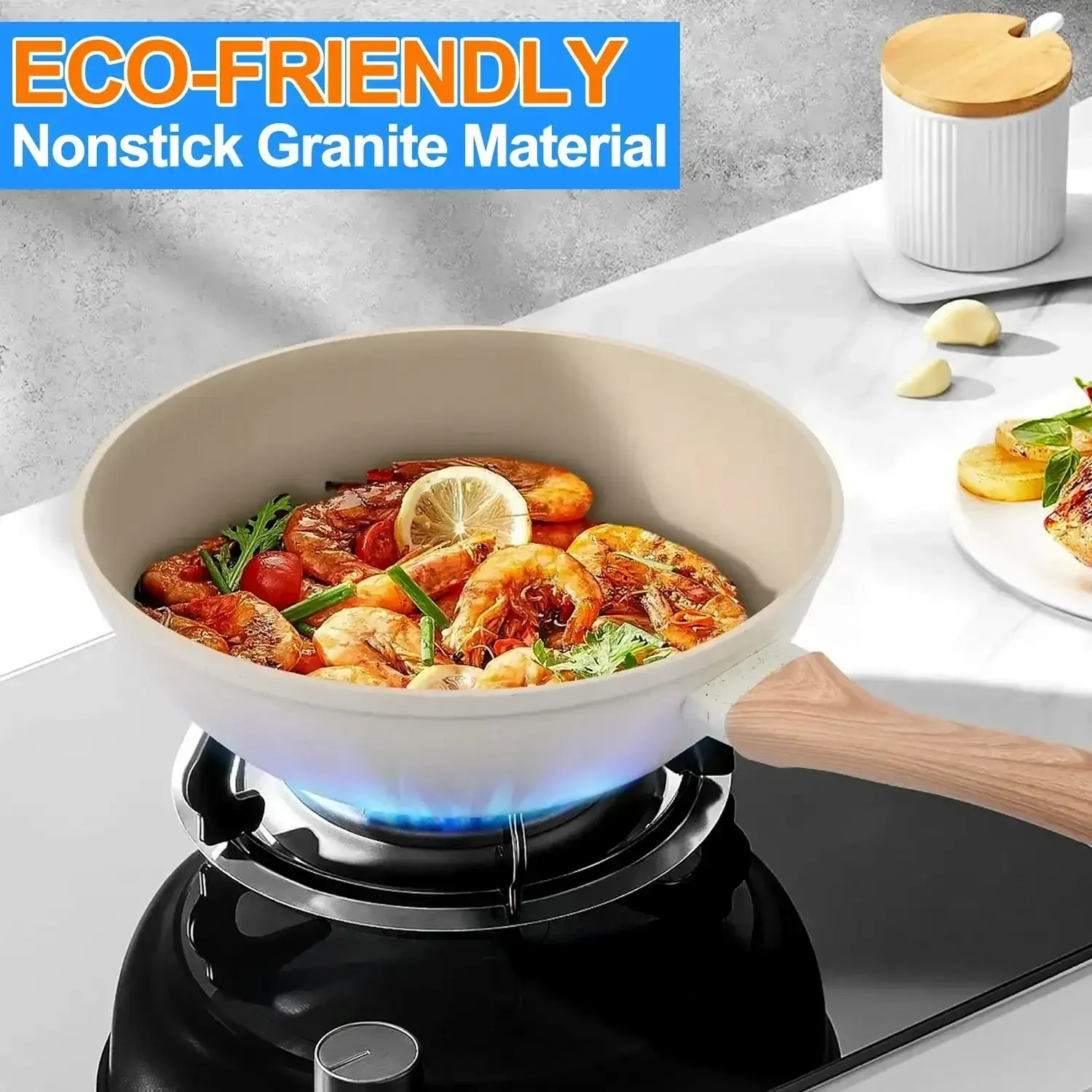 Kitchen Cookware Sets, Nonstick Pots and Pans Set, Induction Cookware, 19 Pcs - Image 2